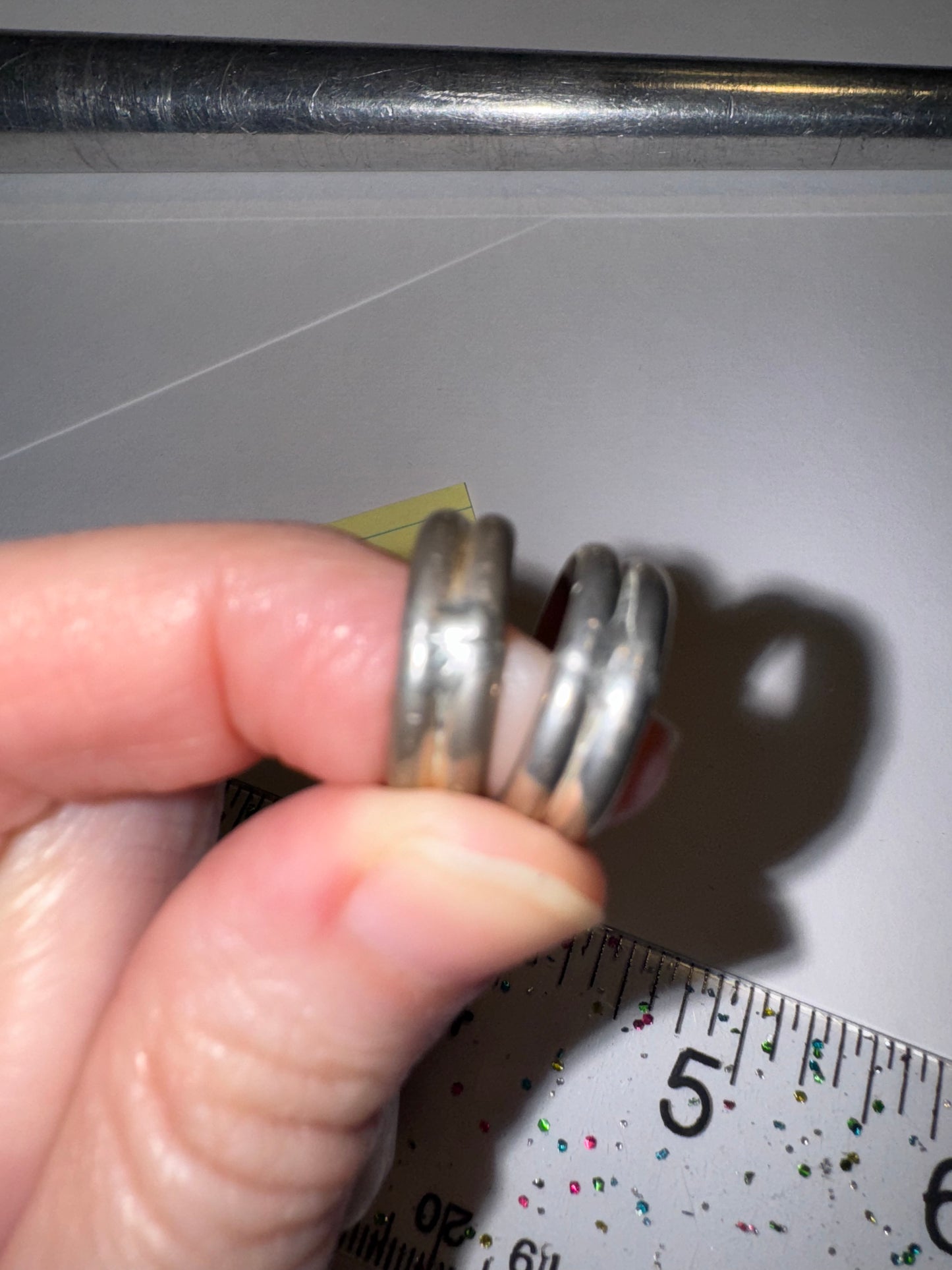 Sterling Silver Thick Double Band Ring, Size 2