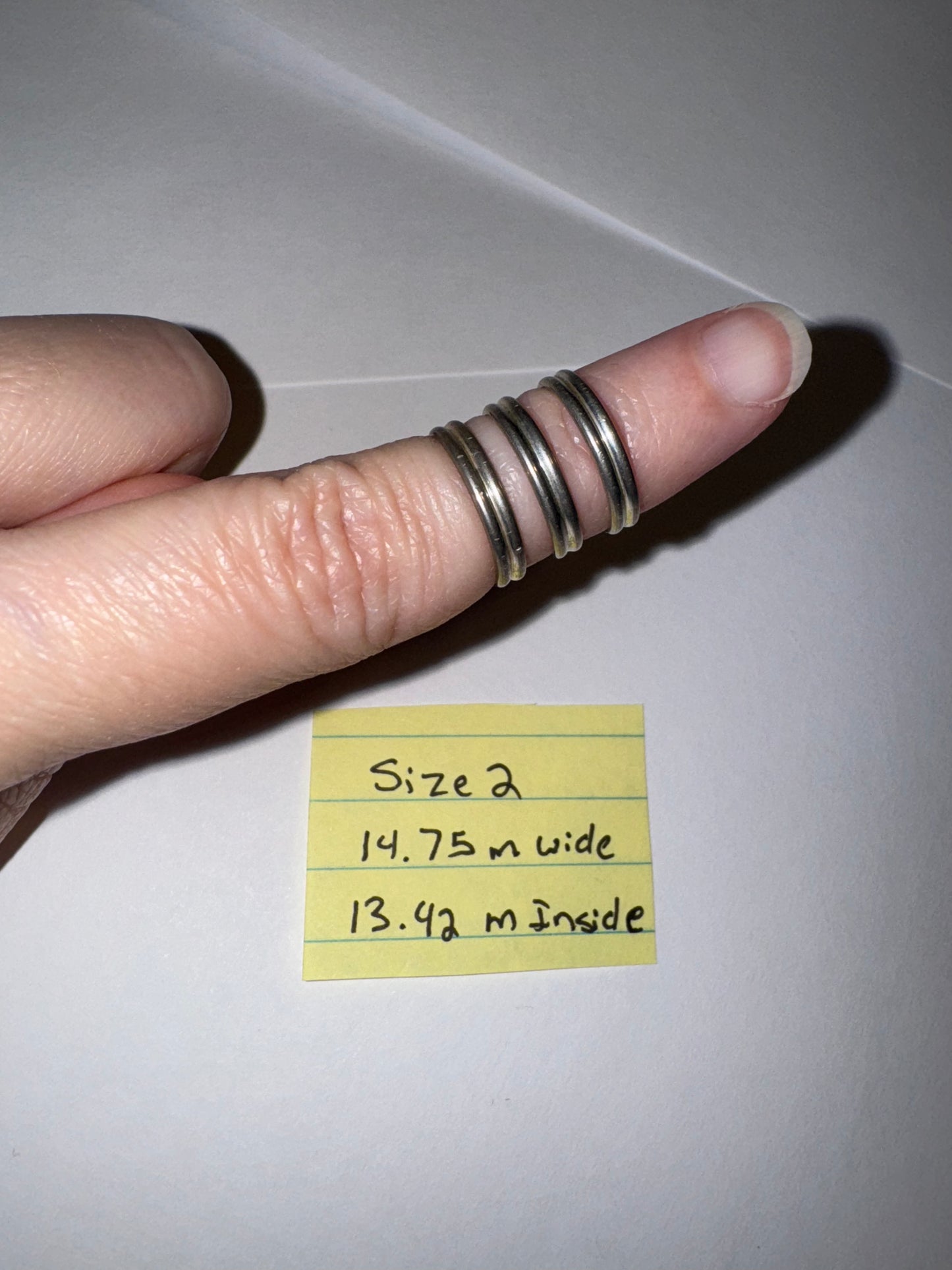 Sterling Silver Thin Double Band Ring, Size 2