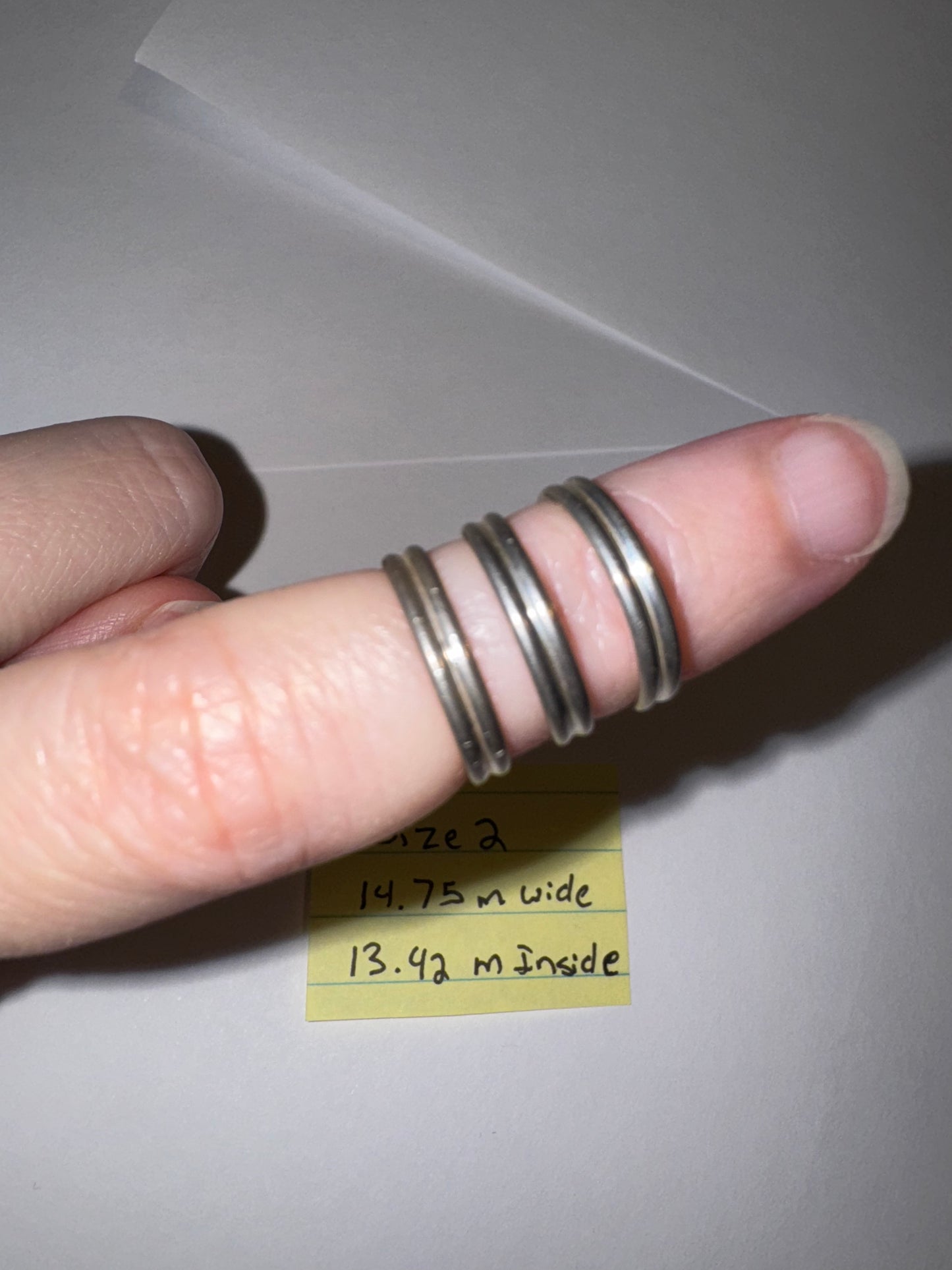 Sterling Silver Thin Double Band Ring, Size 2