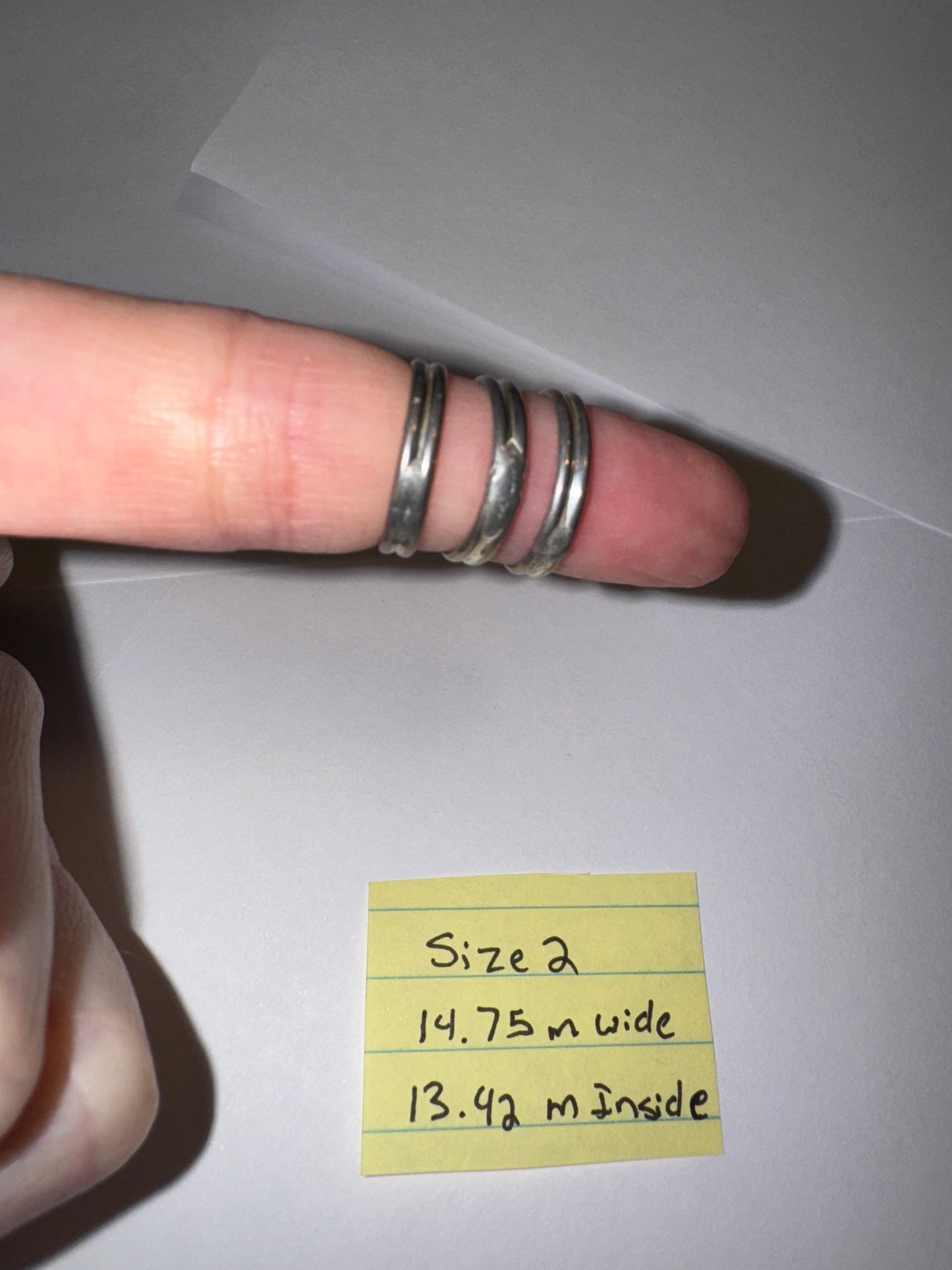 Sterling Silver Thin Double Band Ring, Size 2