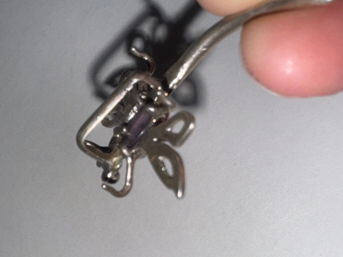 Sterling Dragonfly With Amethyst Pendant