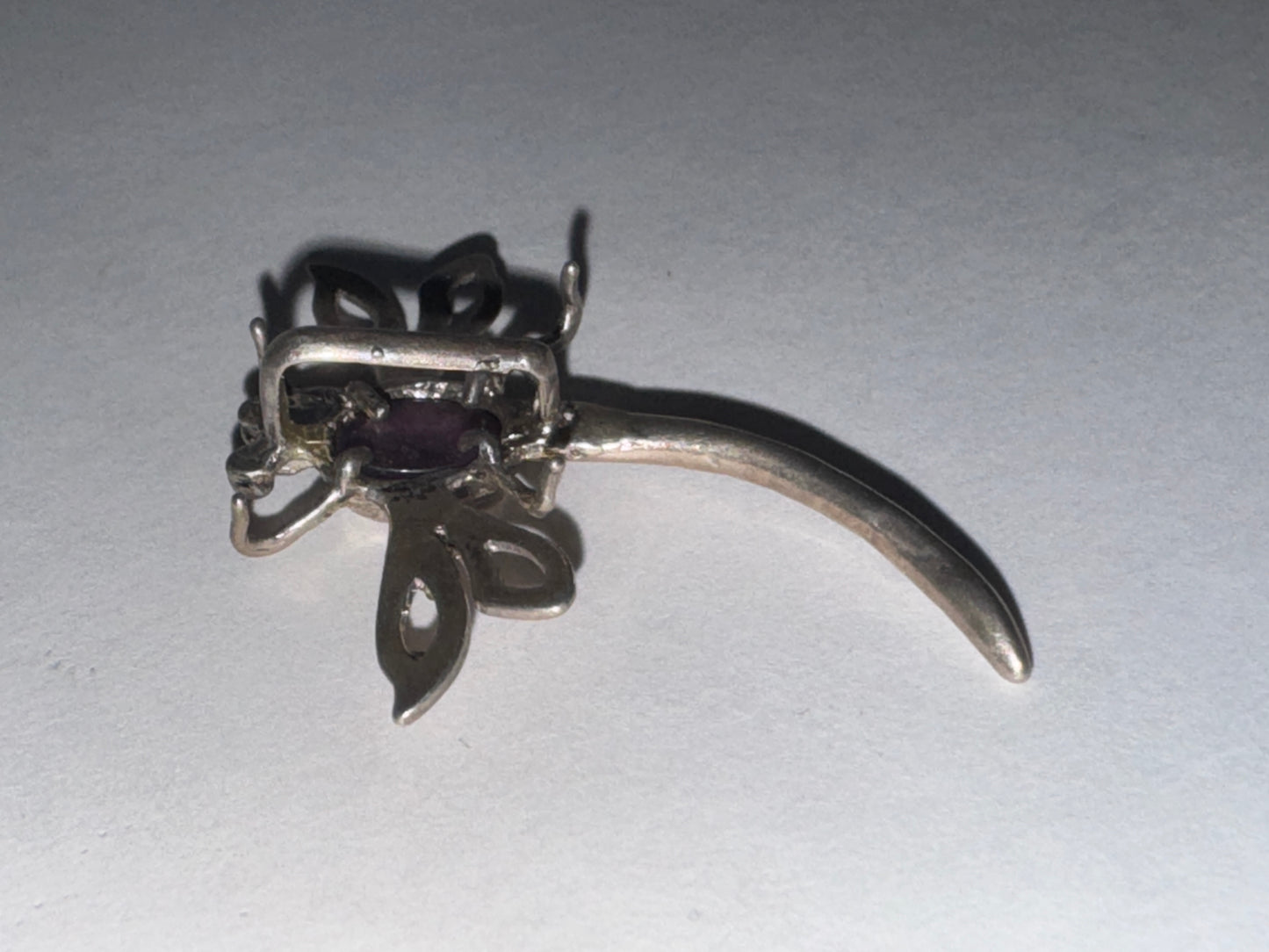 Sterling Dragonfly With Amethyst Pendant