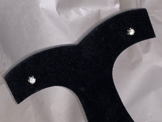 Sterling silver Cz Post Earrings