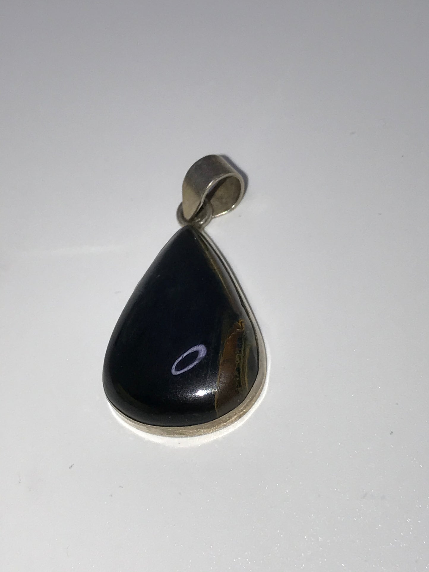 Tigerseye Teardrop Pendant, in Silver