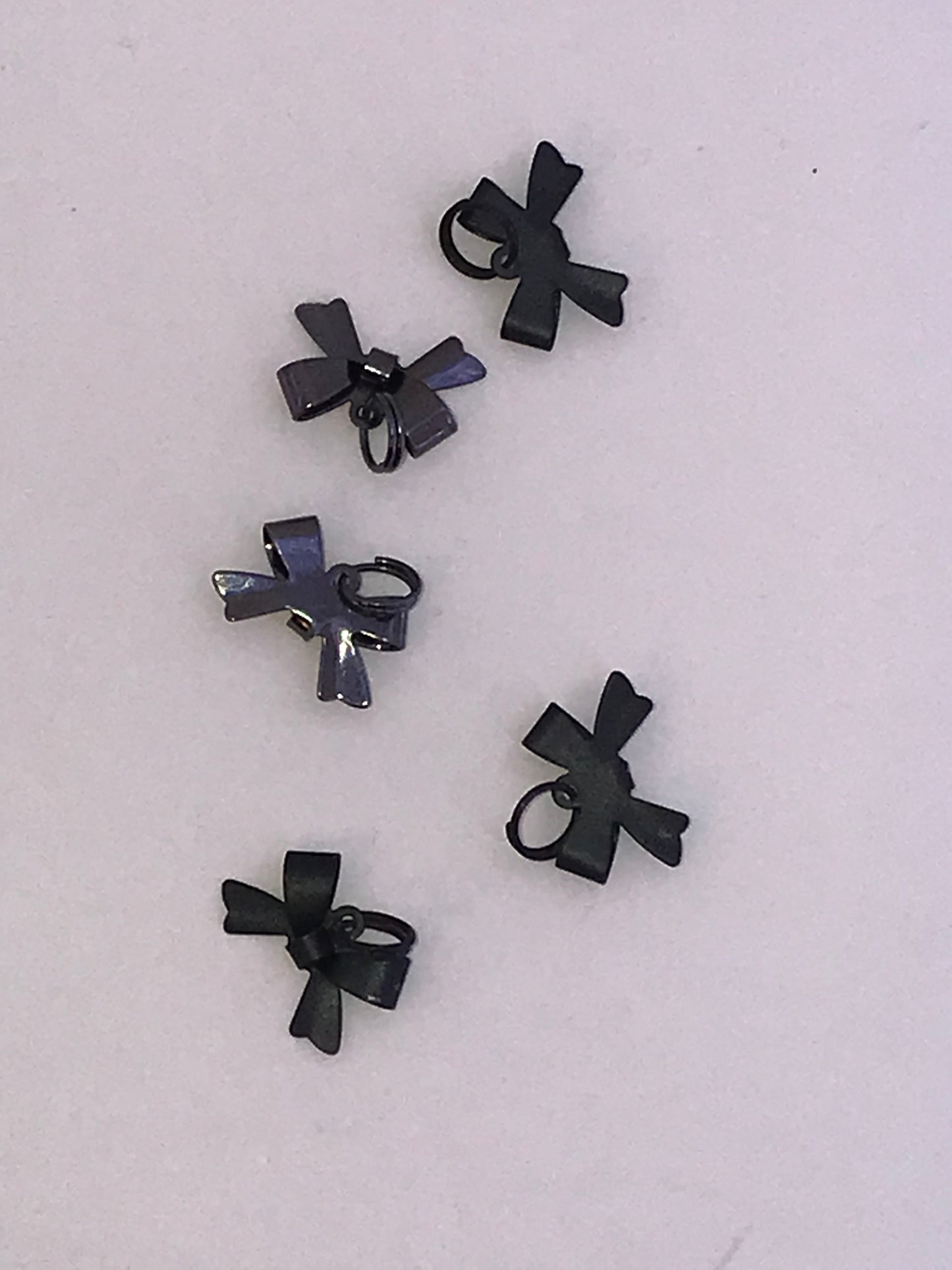 Tiny Black Bowtie Charms