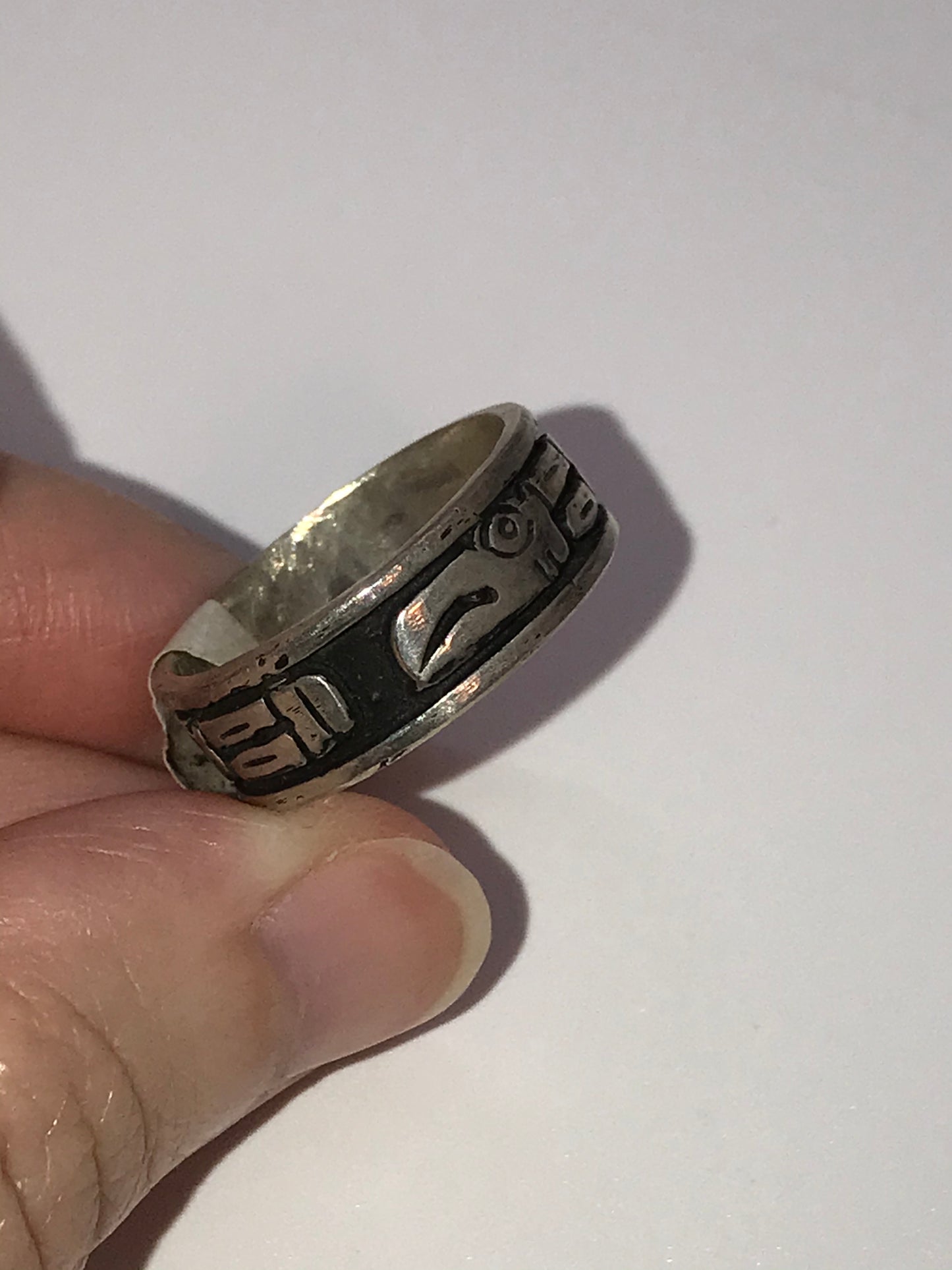 Sterling Silver Tribal Toucan Ring, Size 8 1/2