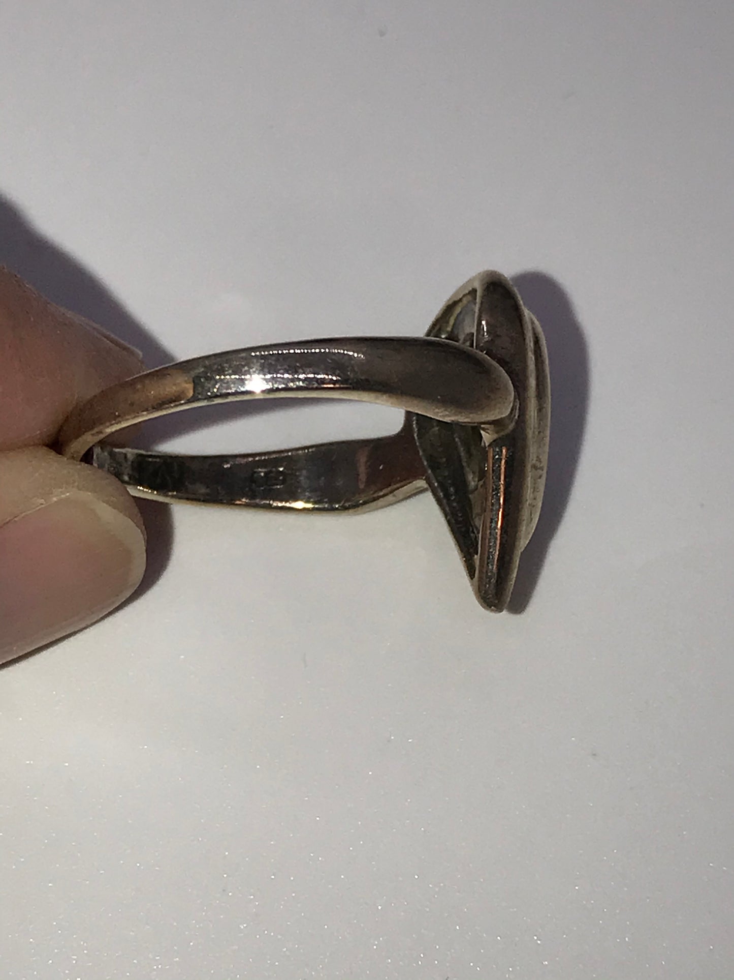 Turquoise Teardrop and Silver Ring, Size 6 1/2