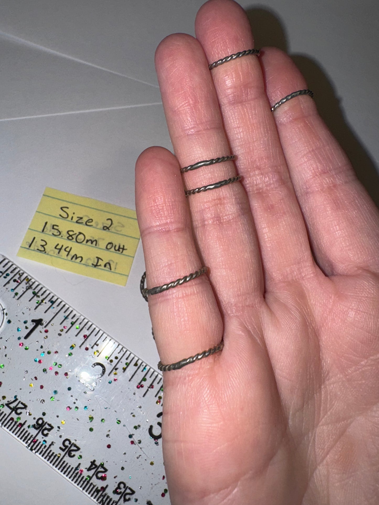 Sterling Silver Twisty Ring, Size 2