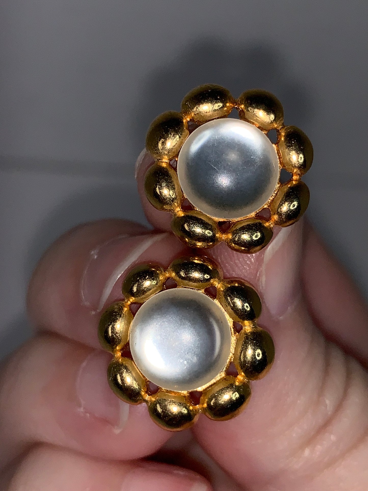 Vintage Liz Claiborne Gold and White Post earrings