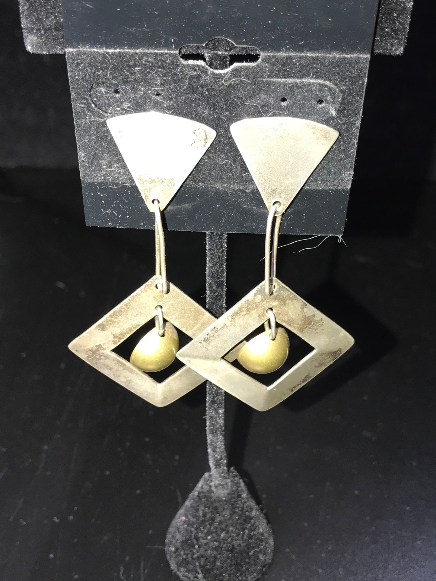 Vintage Mexican Silver Drop Post Earrings