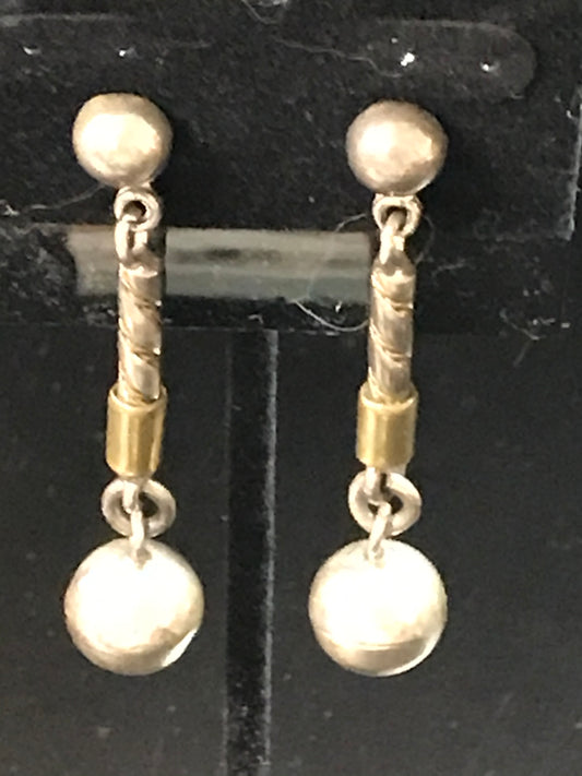 Vintage Silver Dangle Post Earrings