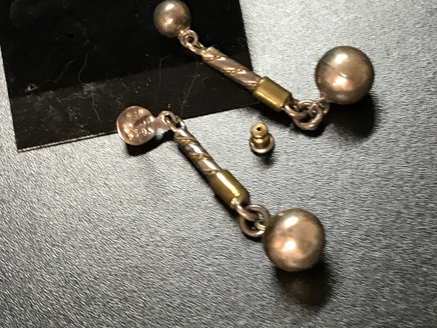 Vintage Silver Dangle Post Earrings