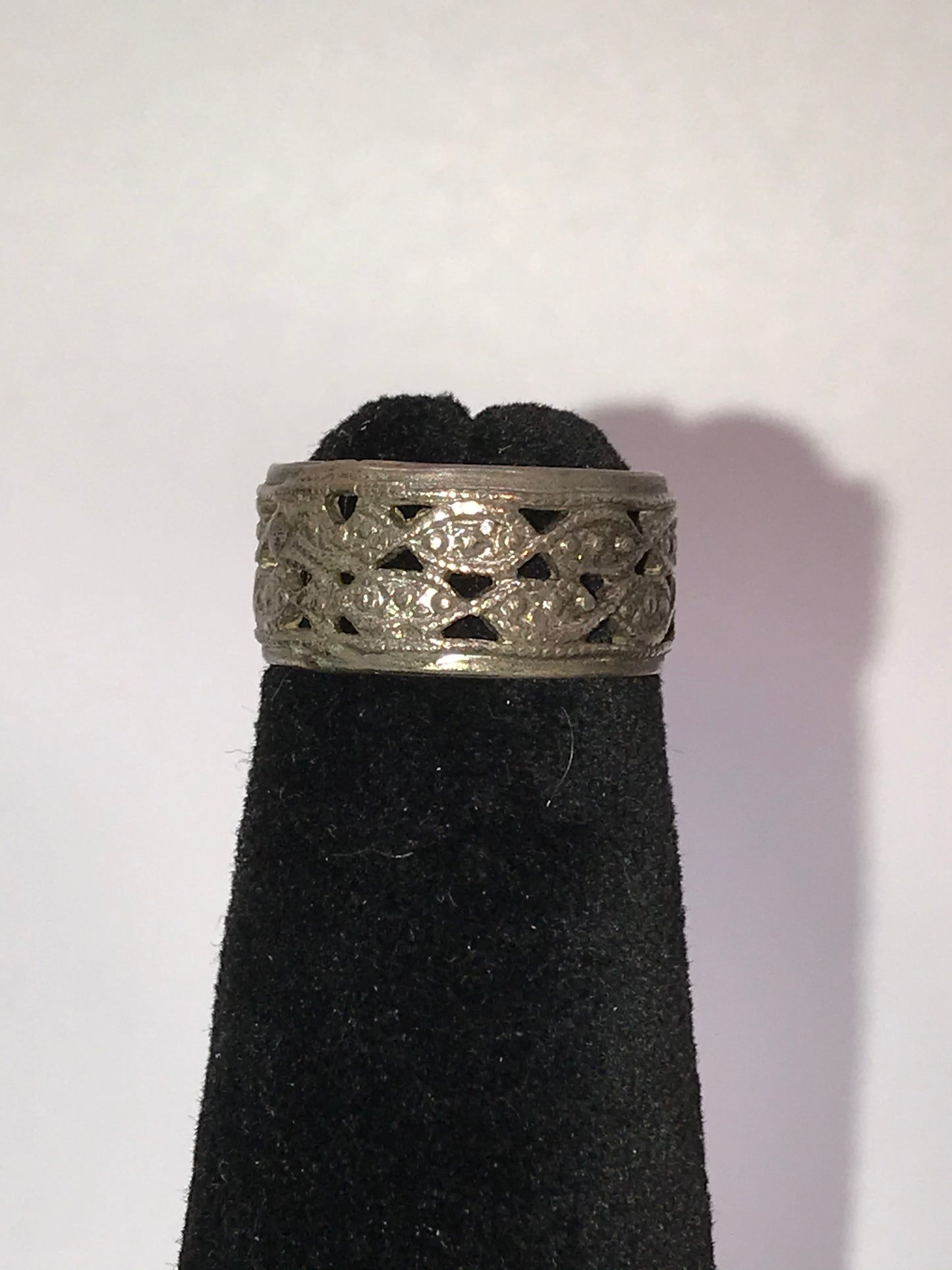 Vintage Wide Band Silver Ring, Size 5