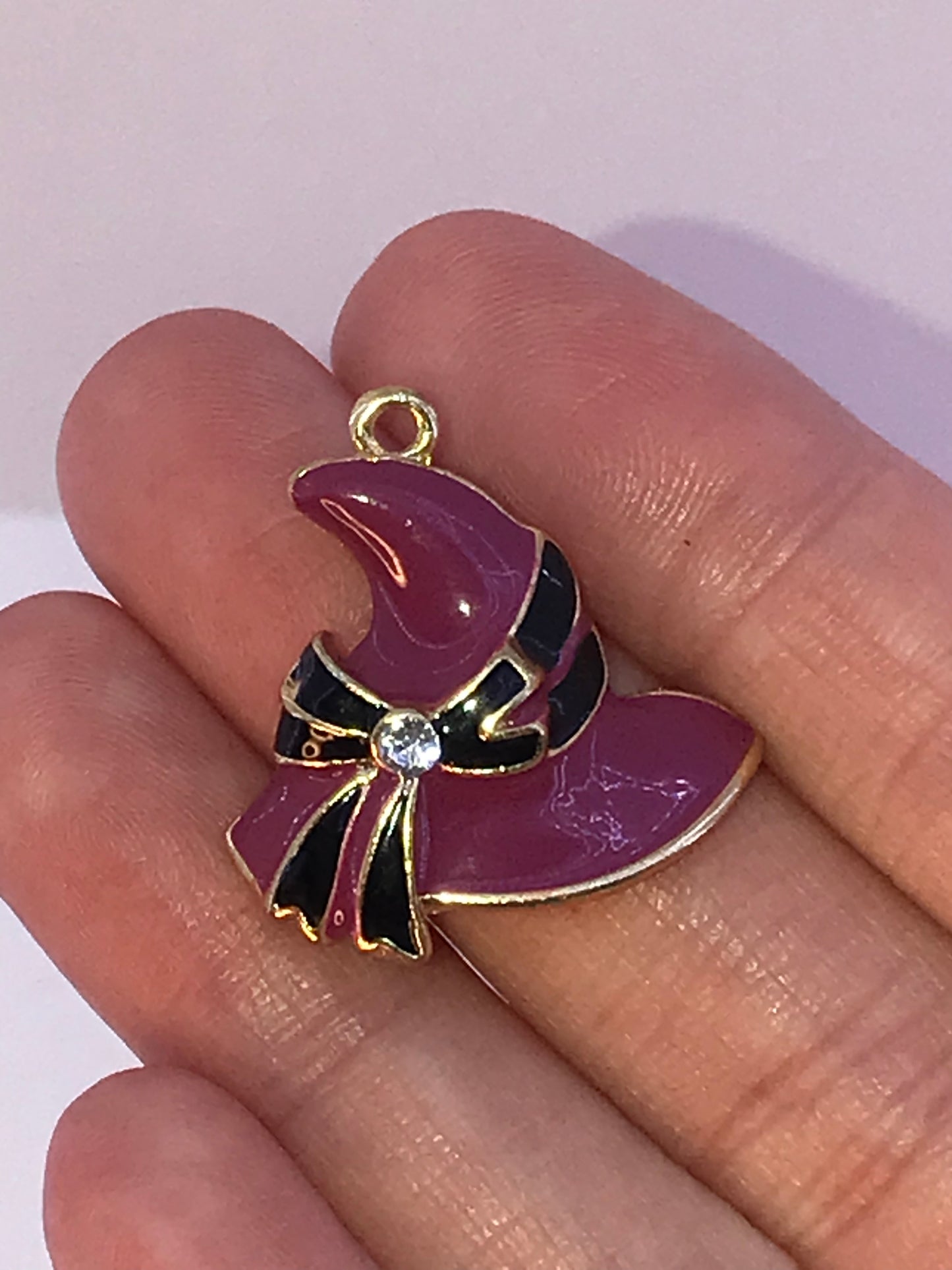 Cute Enamel Gold Plated Witches Hat
