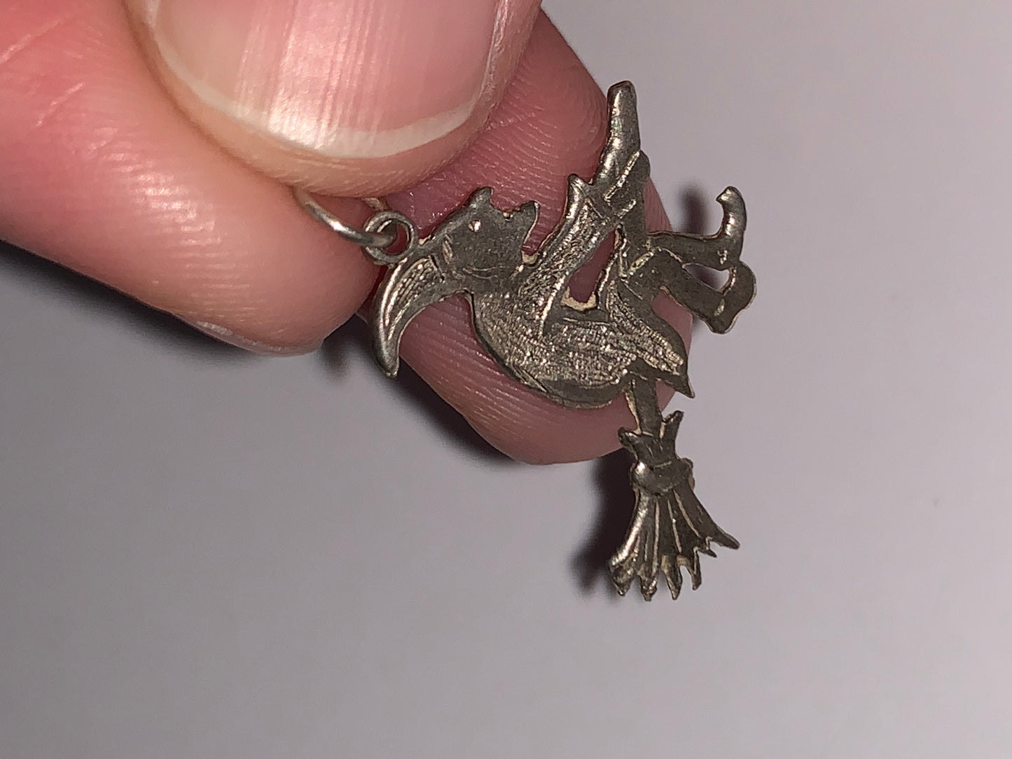 Sterling Silver Witch Pendant