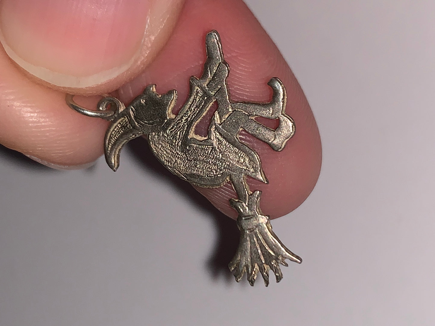 Sterling Silver Witch Pendant