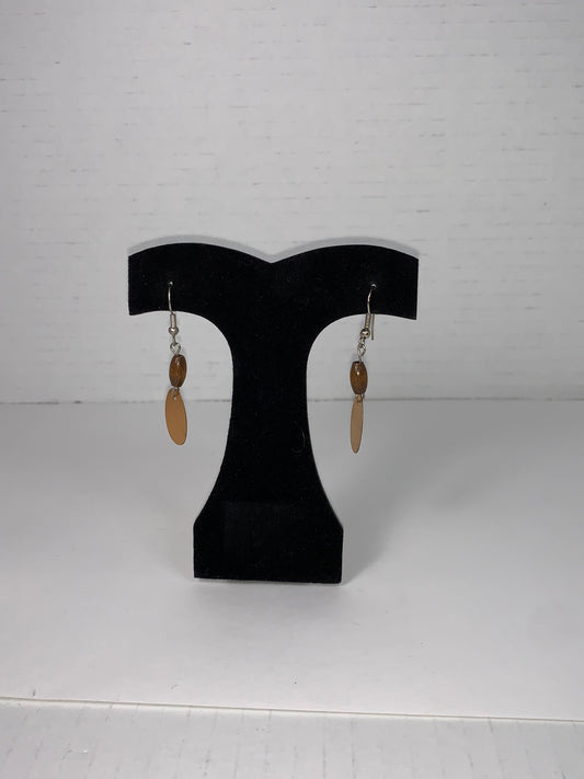 Cute Wooden Dangle Earrings, Dark