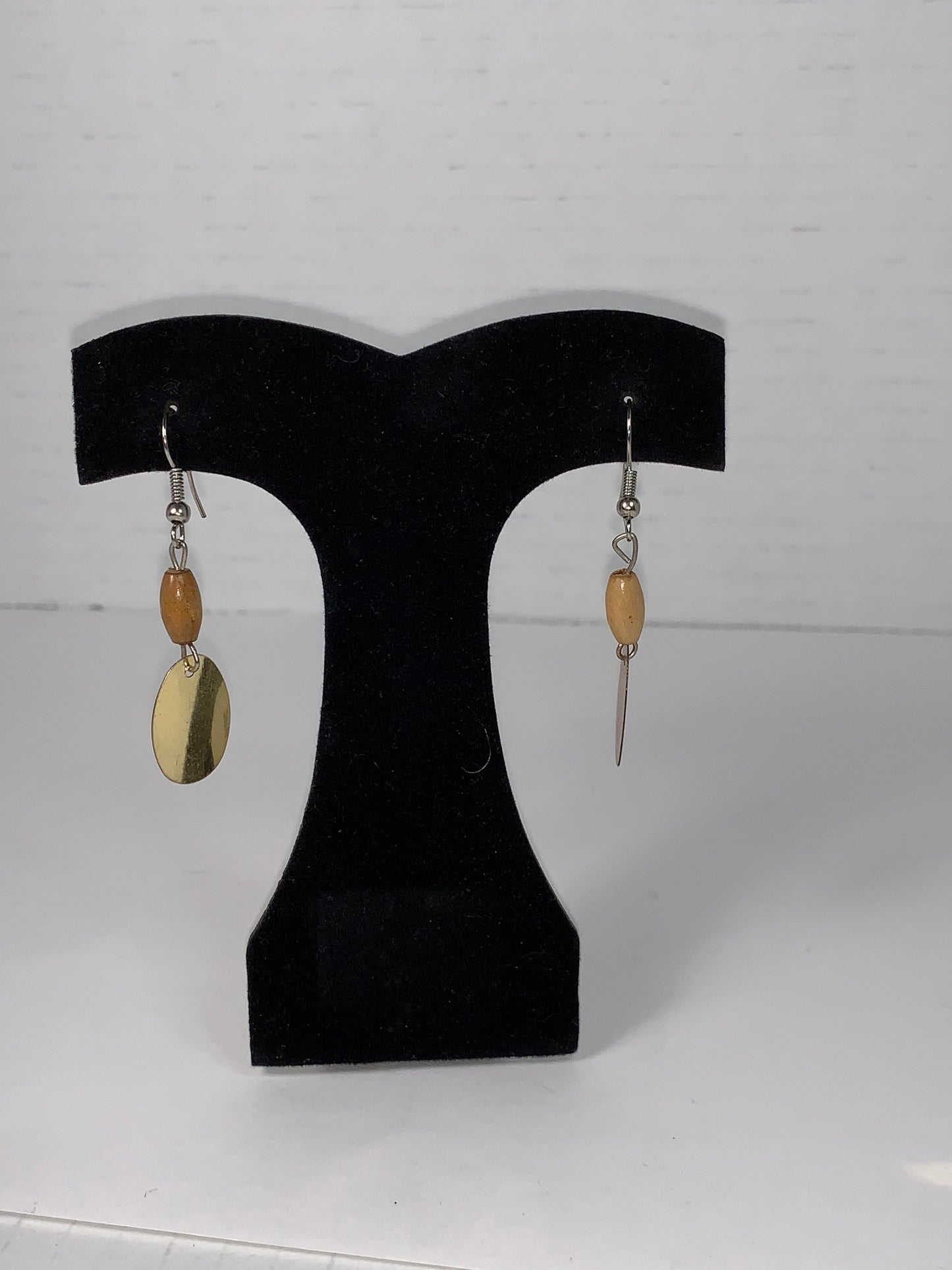 Cute Wooden Dangle Earrings, Light