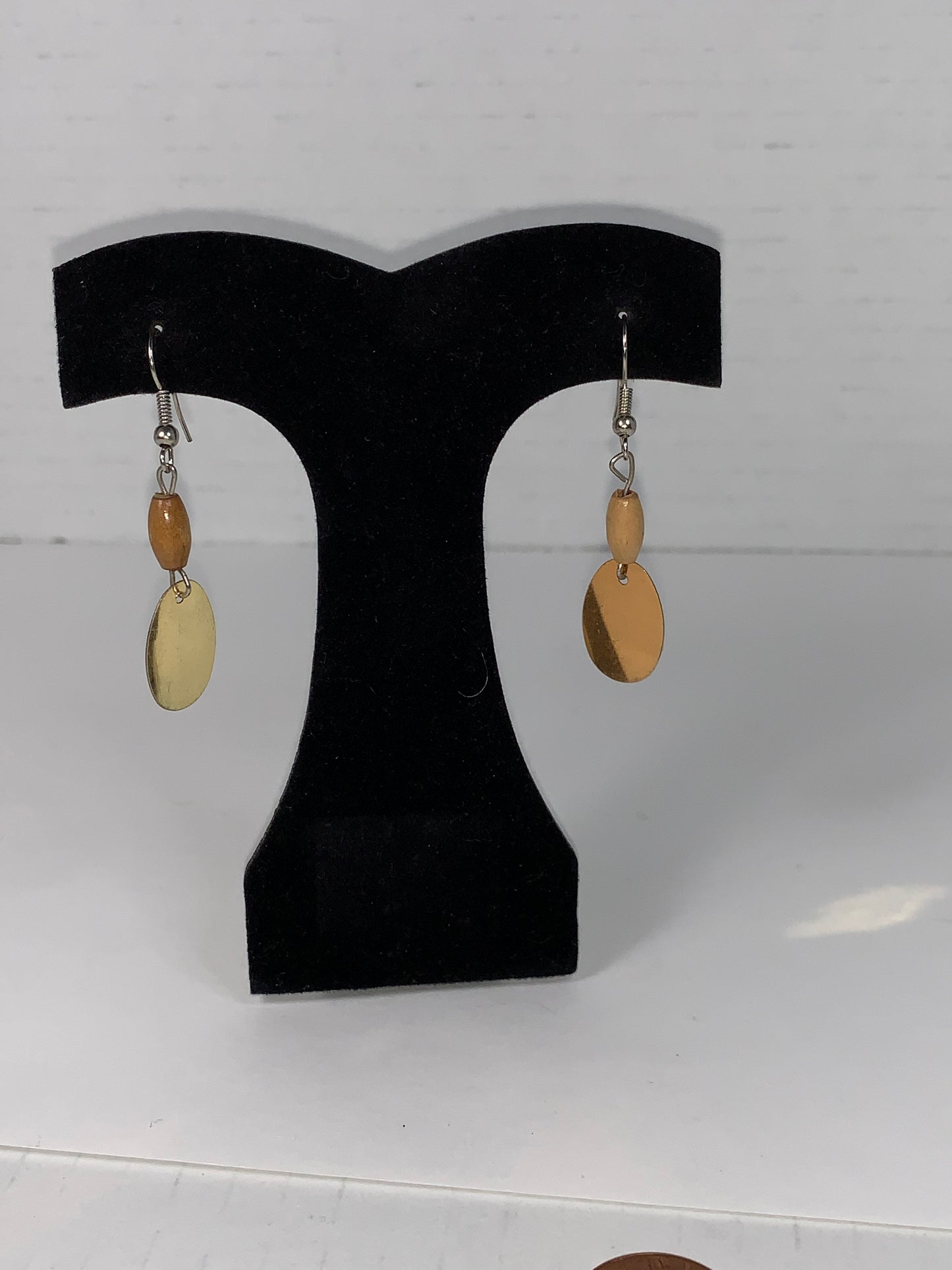 Cute Wooden Dangle Earrings, Light