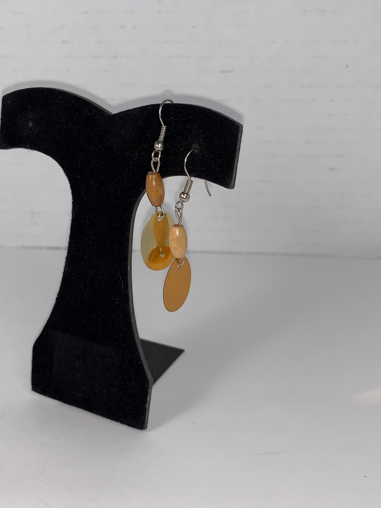 Cute Wooden Dangle Earrings, Light