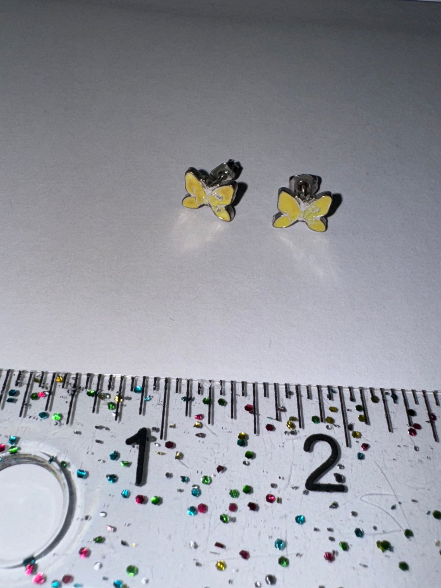Yellow Butterfly Post Earrings