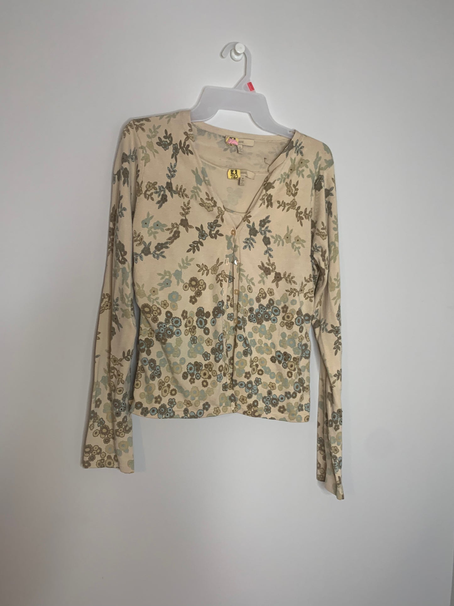 Yellow Floral Easel Shirt Set, Size Medium