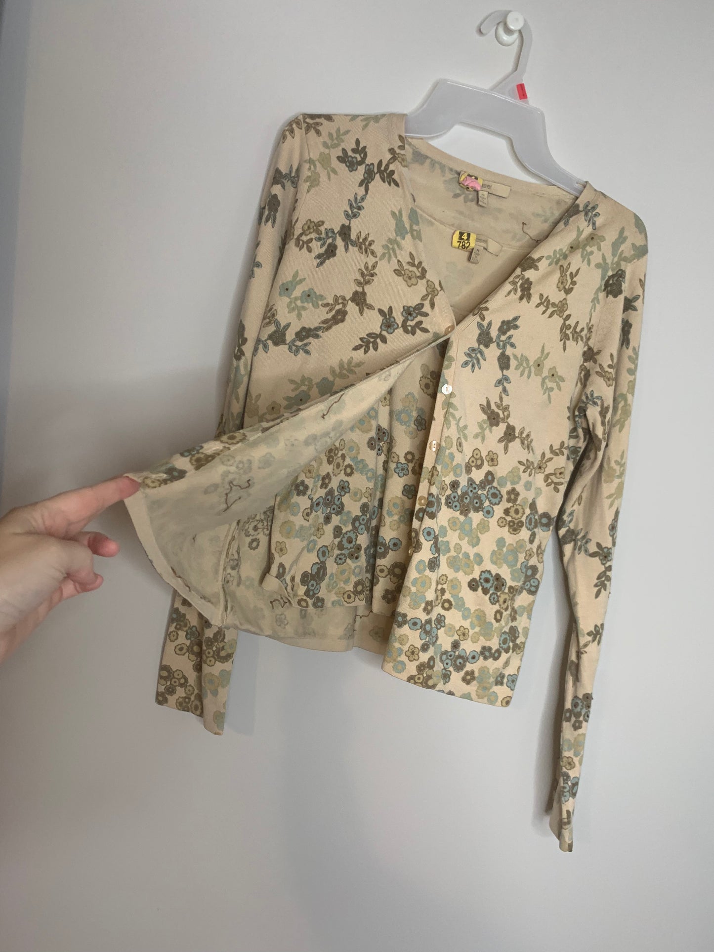 Yellow Floral Easel Shirt Set, Size Medium