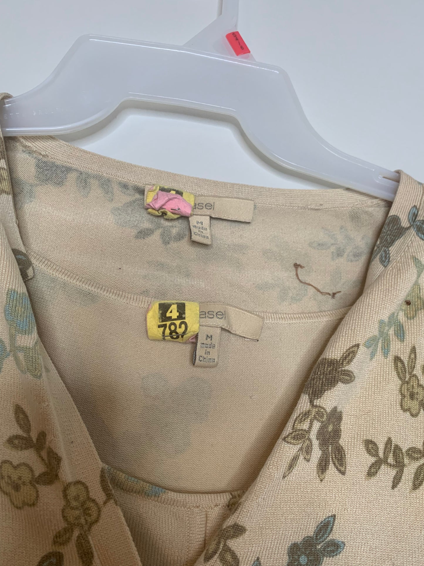 Yellow Floral Easel Shirt Set, Size Medium