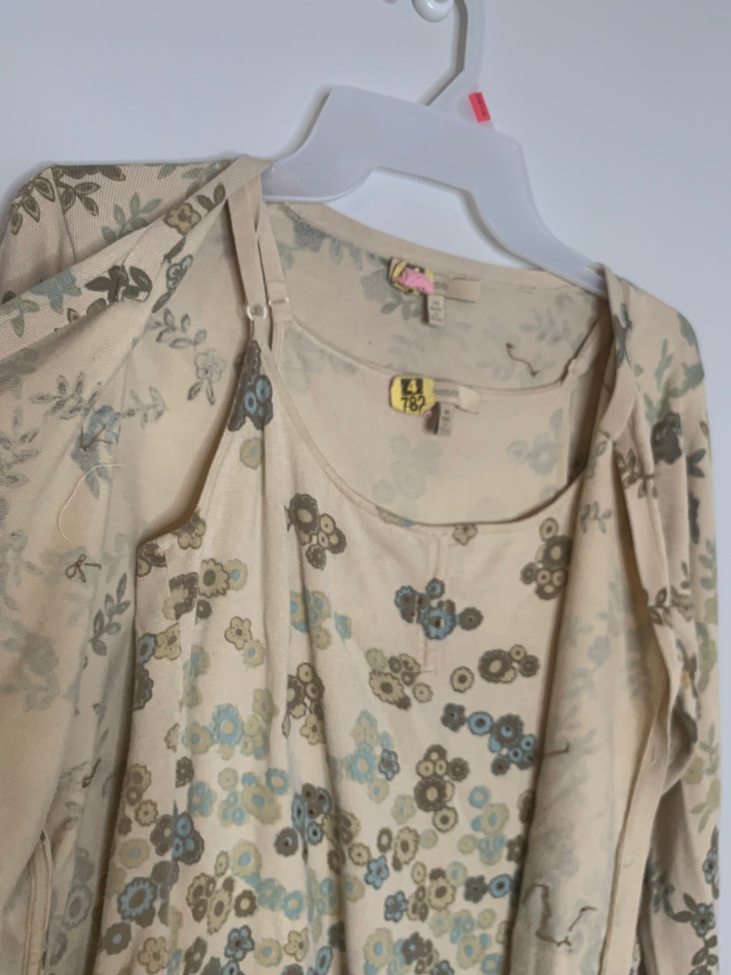 Yellow Floral Easel Shirt Set, Size Medium