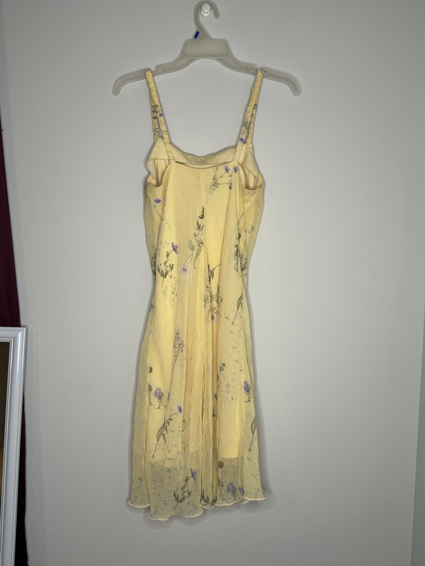 Yellow Floral Y2K City Triangles Sun Dress