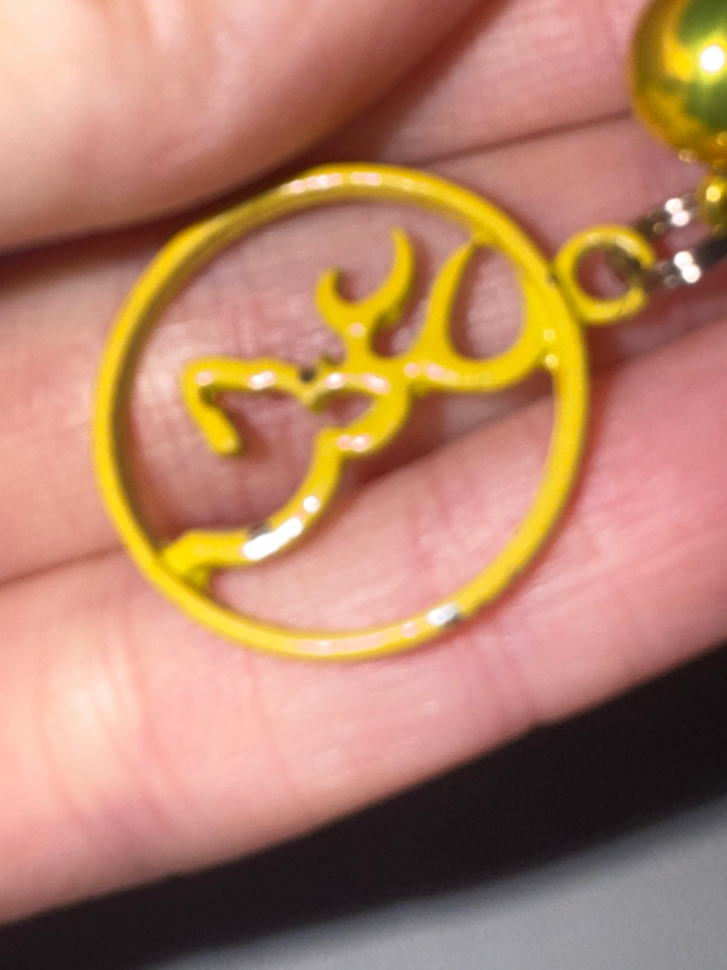 Yellow Titanium Browning Dangle Belly Ring