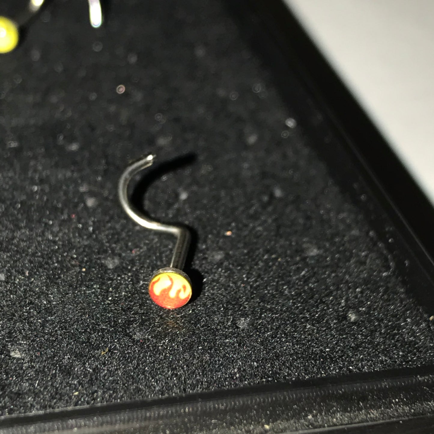 Flames 18 Gauge C-shaped Nose Ring