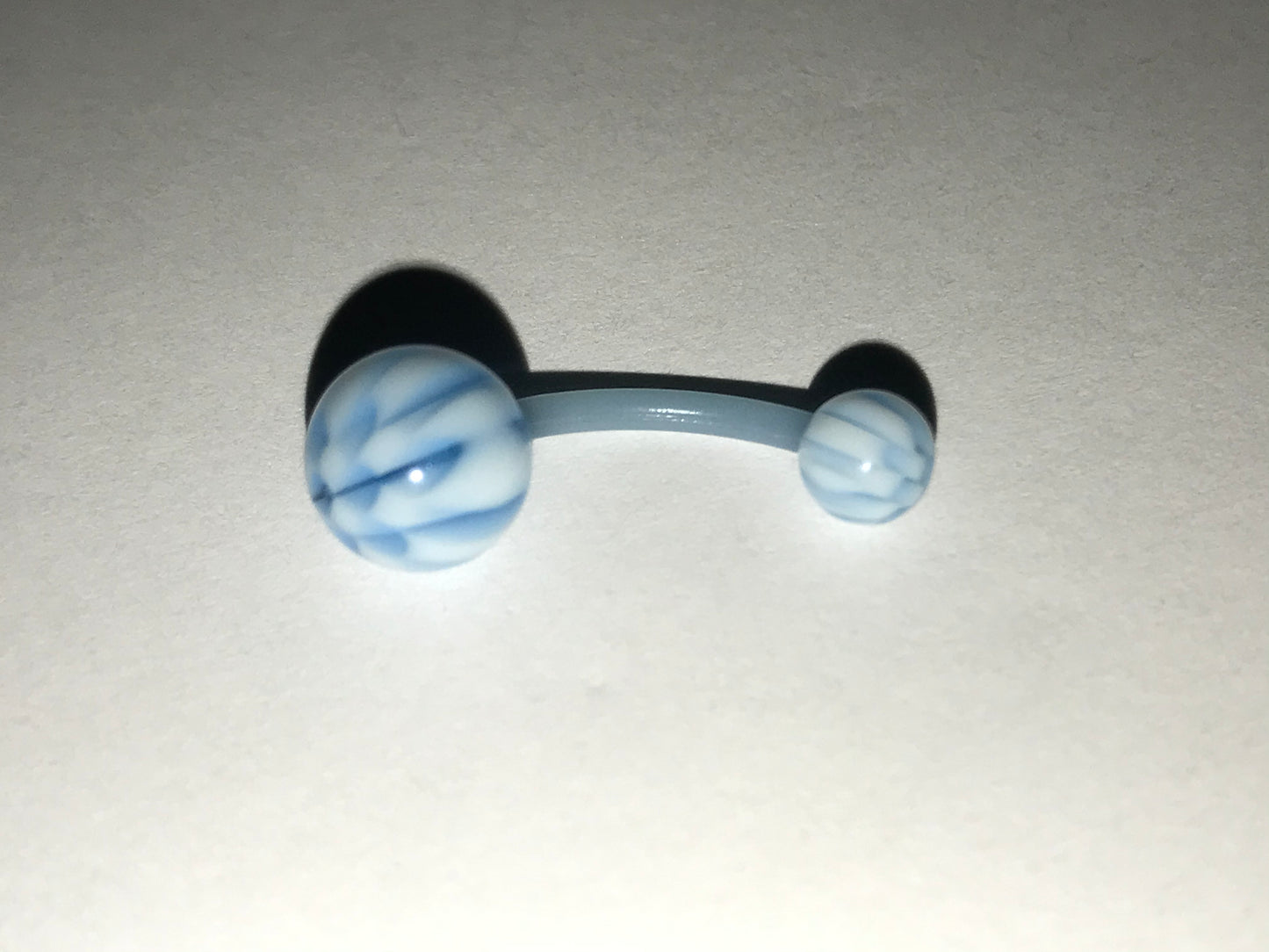 14 Gauge Blue and White Checkerboard Belly Ring