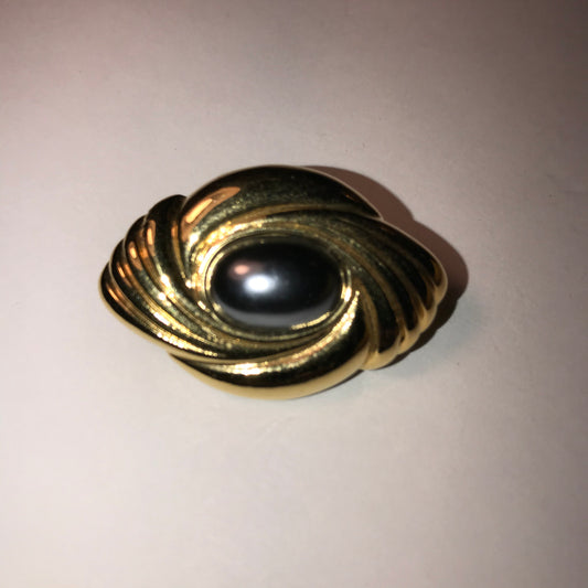 Gold and Pewter Oval Pin