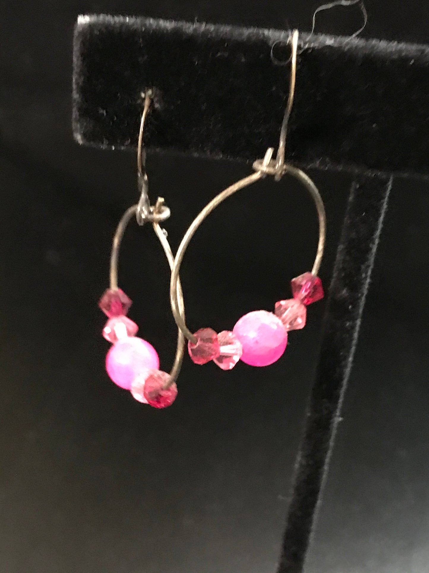 Plum Quartz Hoop Earrings with Swarovski