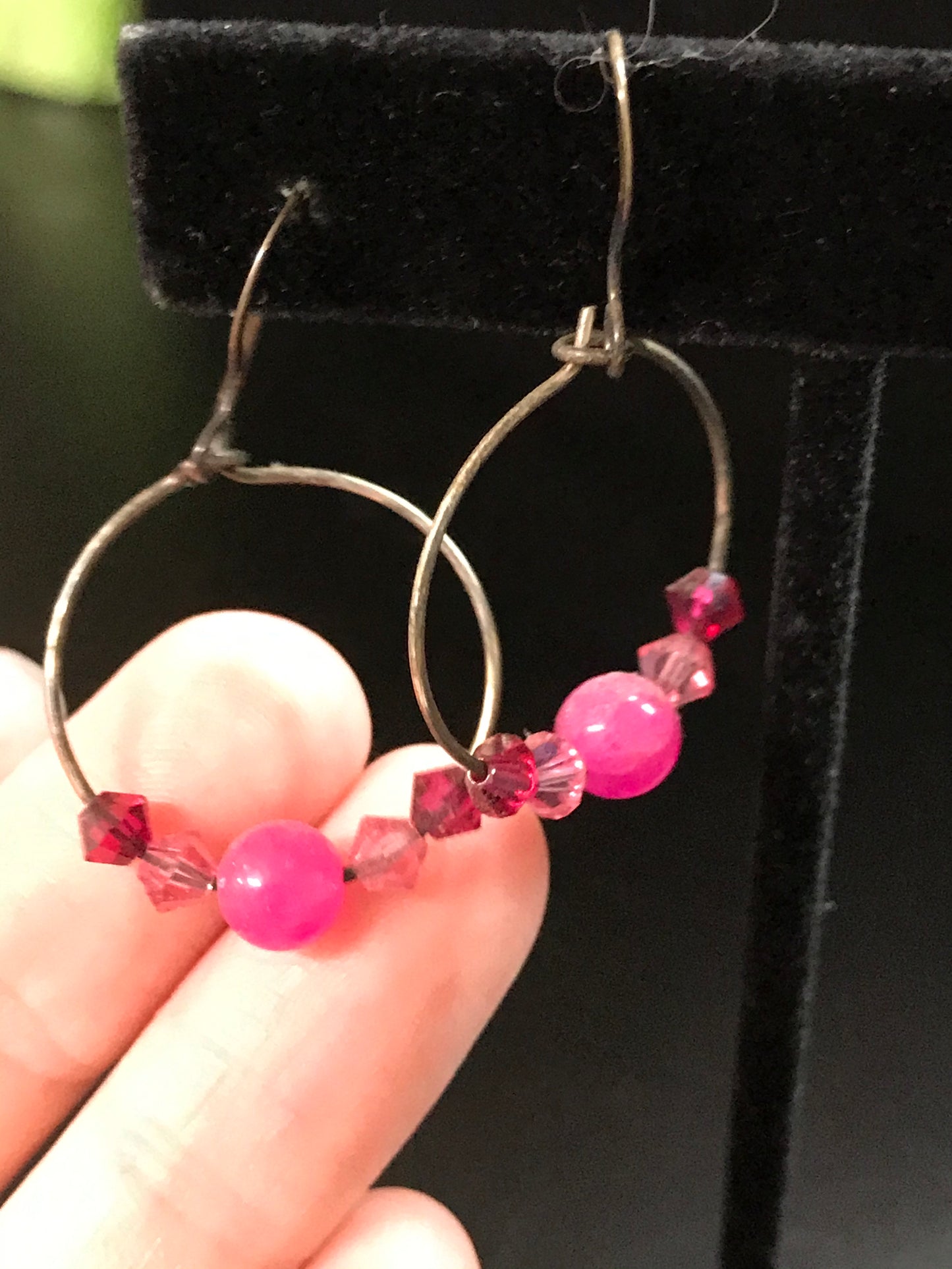 Plum Quartz Hoop Earrings with Swarovski
