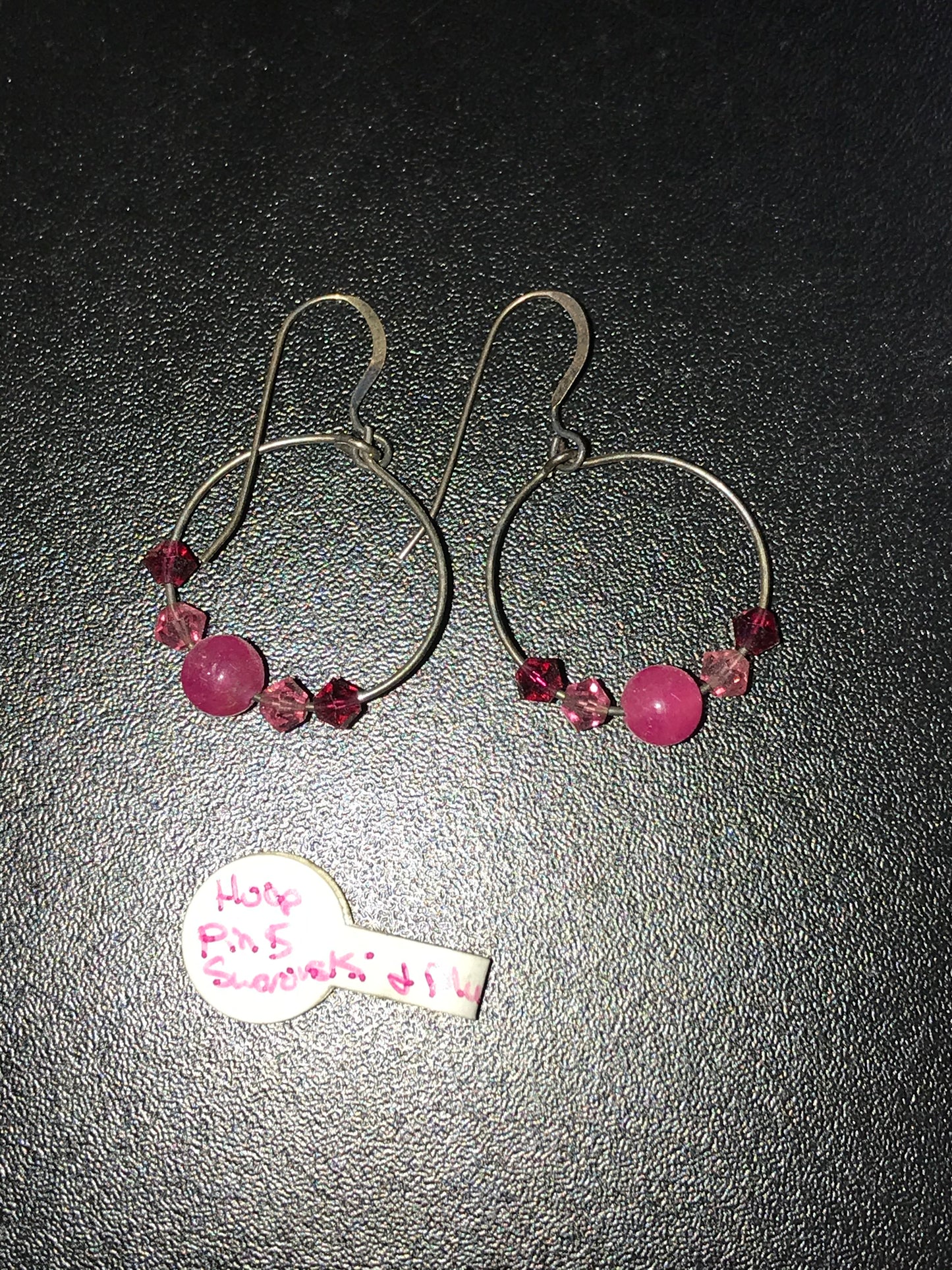 Plum Quartz Hoop Earrings with Swarovski