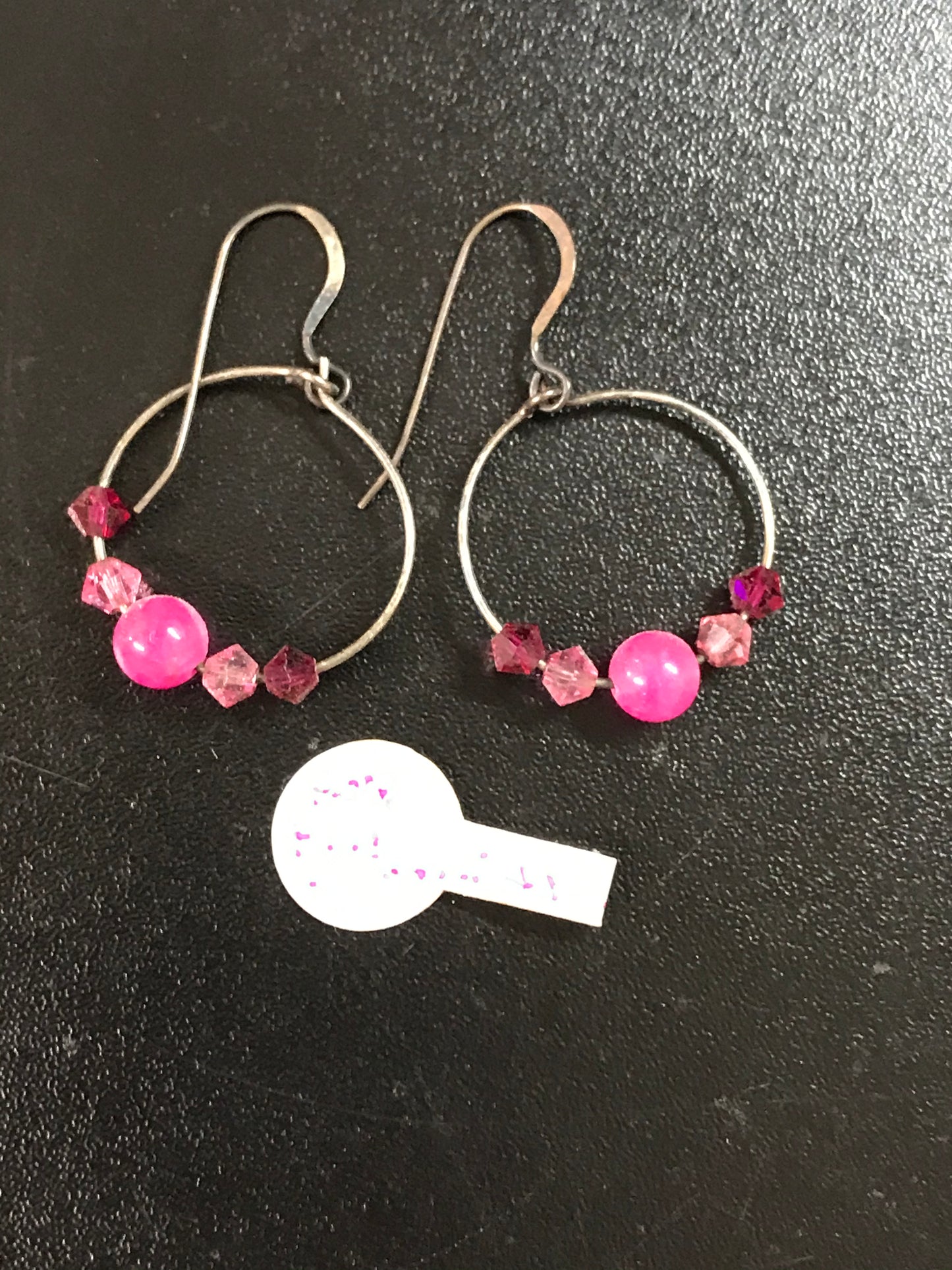 Plum Quartz Hoop Earrings with Swarovski