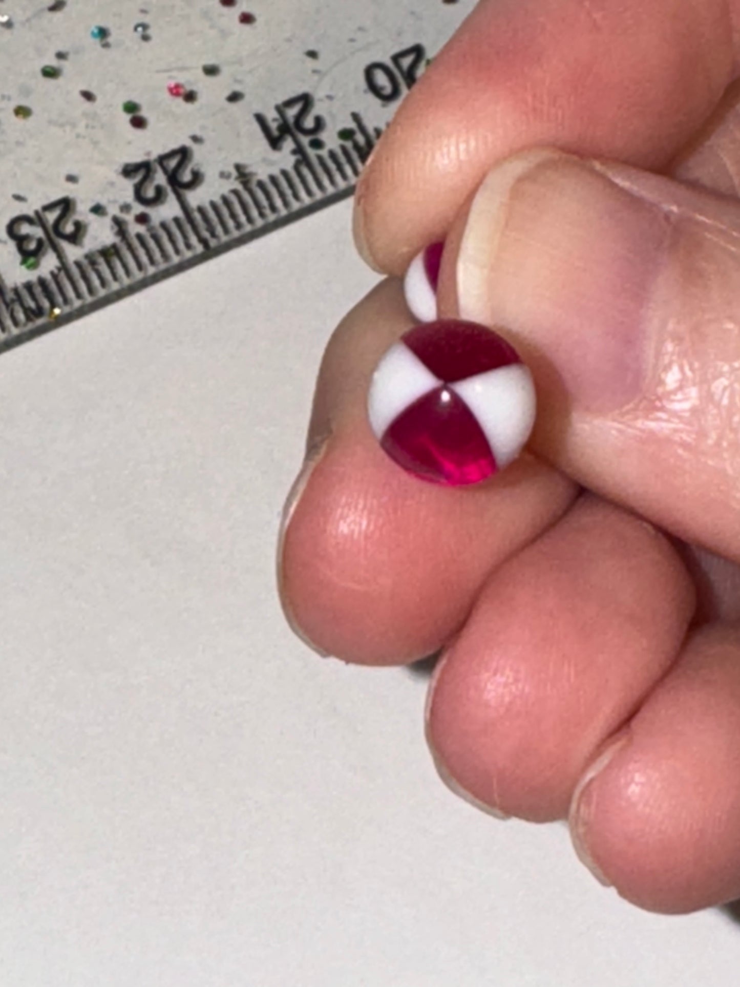 14 Gauge Purple and white Beach Ball Design Belly Ring