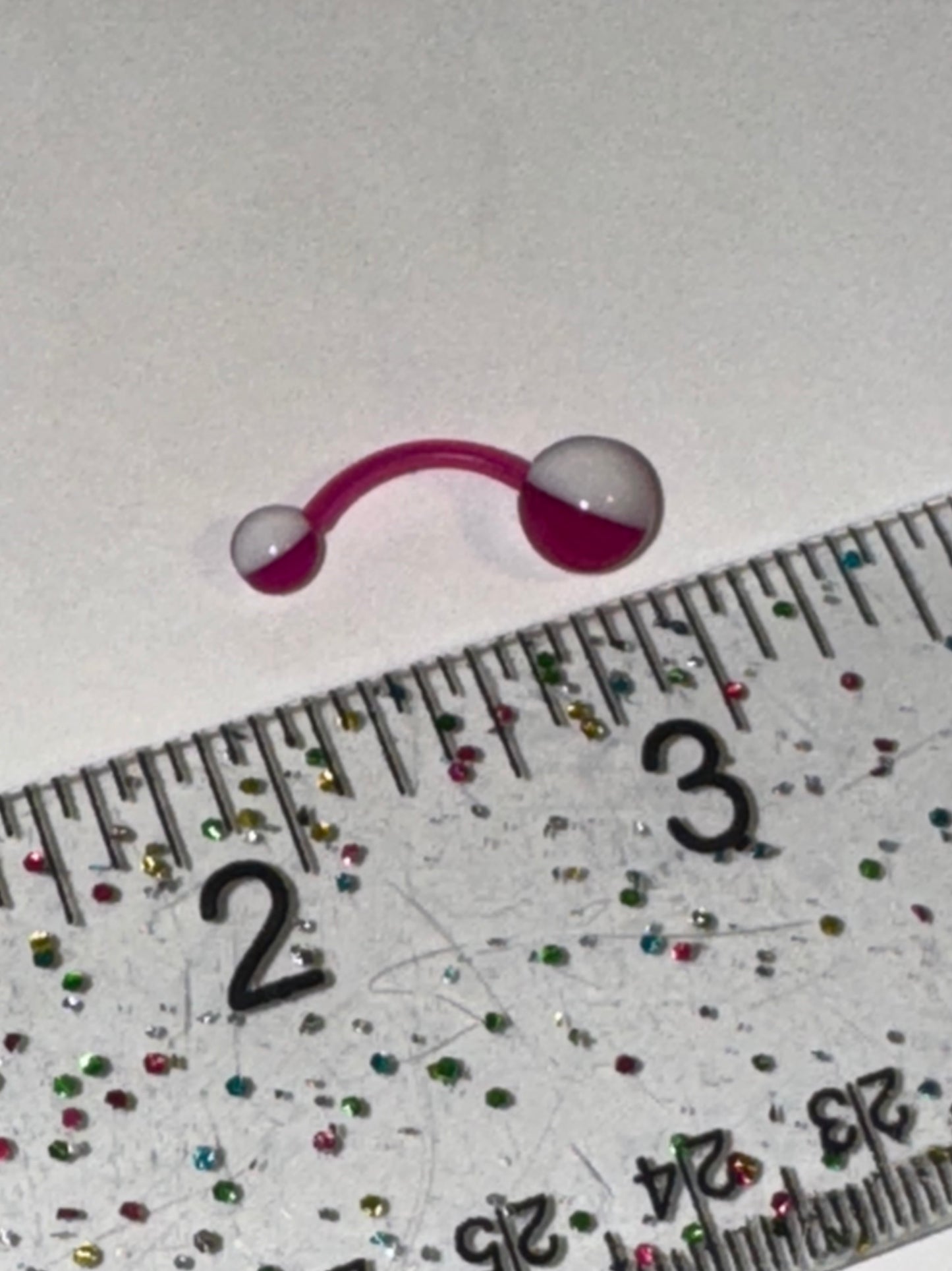 14 Gauge Purple and white Beach Ball Design Belly Ring