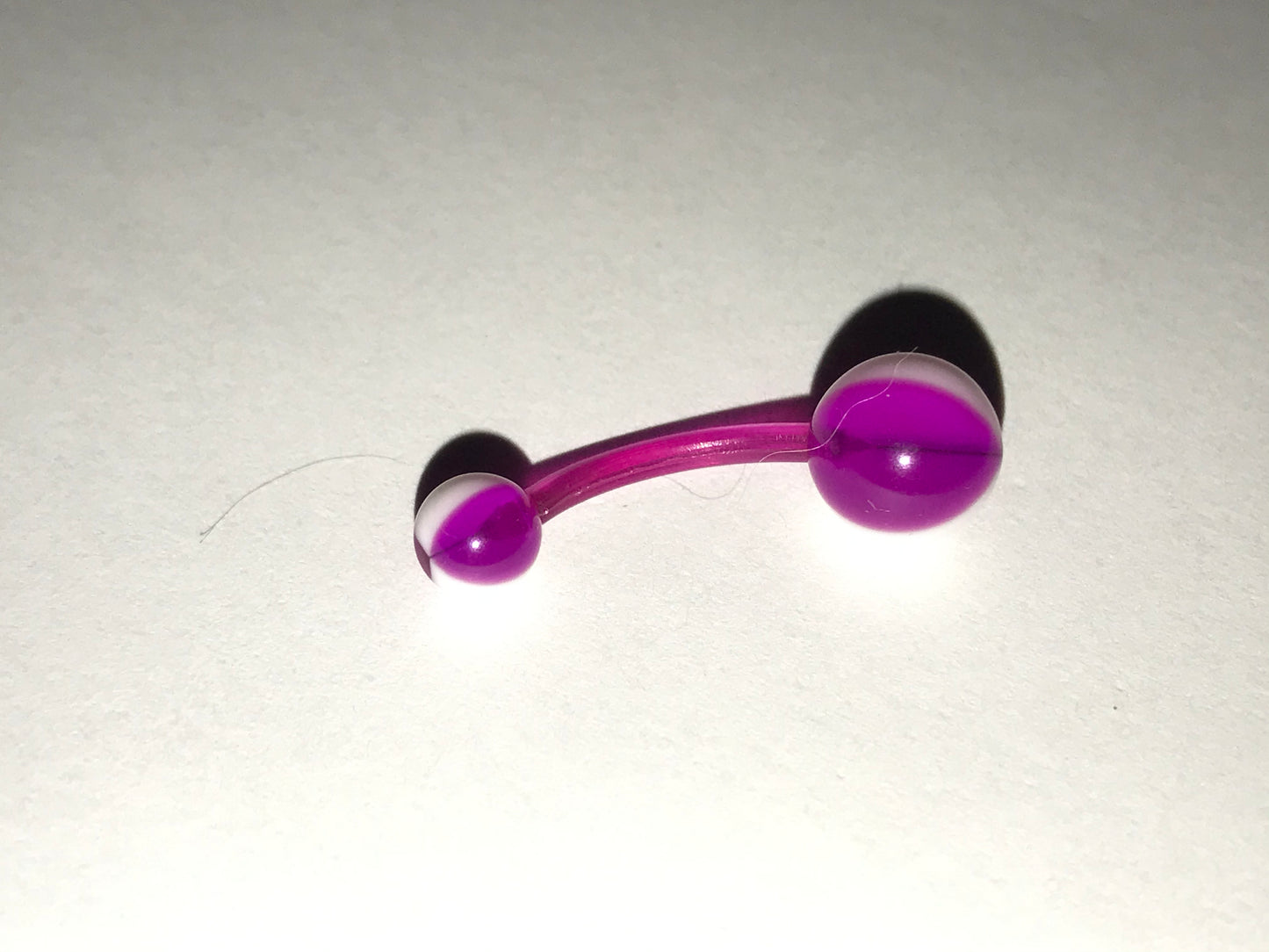 14 Gauge Purple and white Beach Ball Design Belly Ring