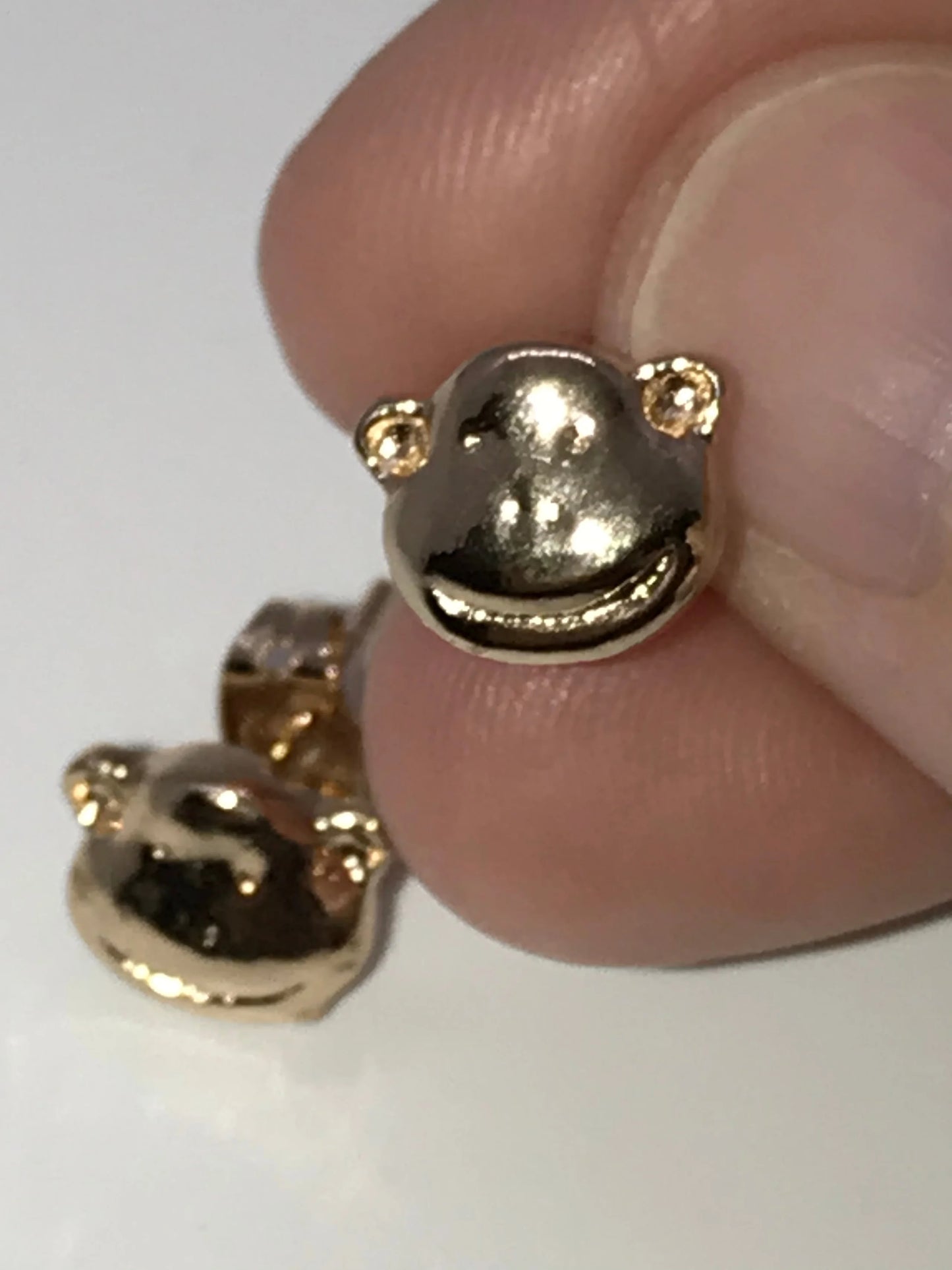 18ktgf Monkey Post Earrings