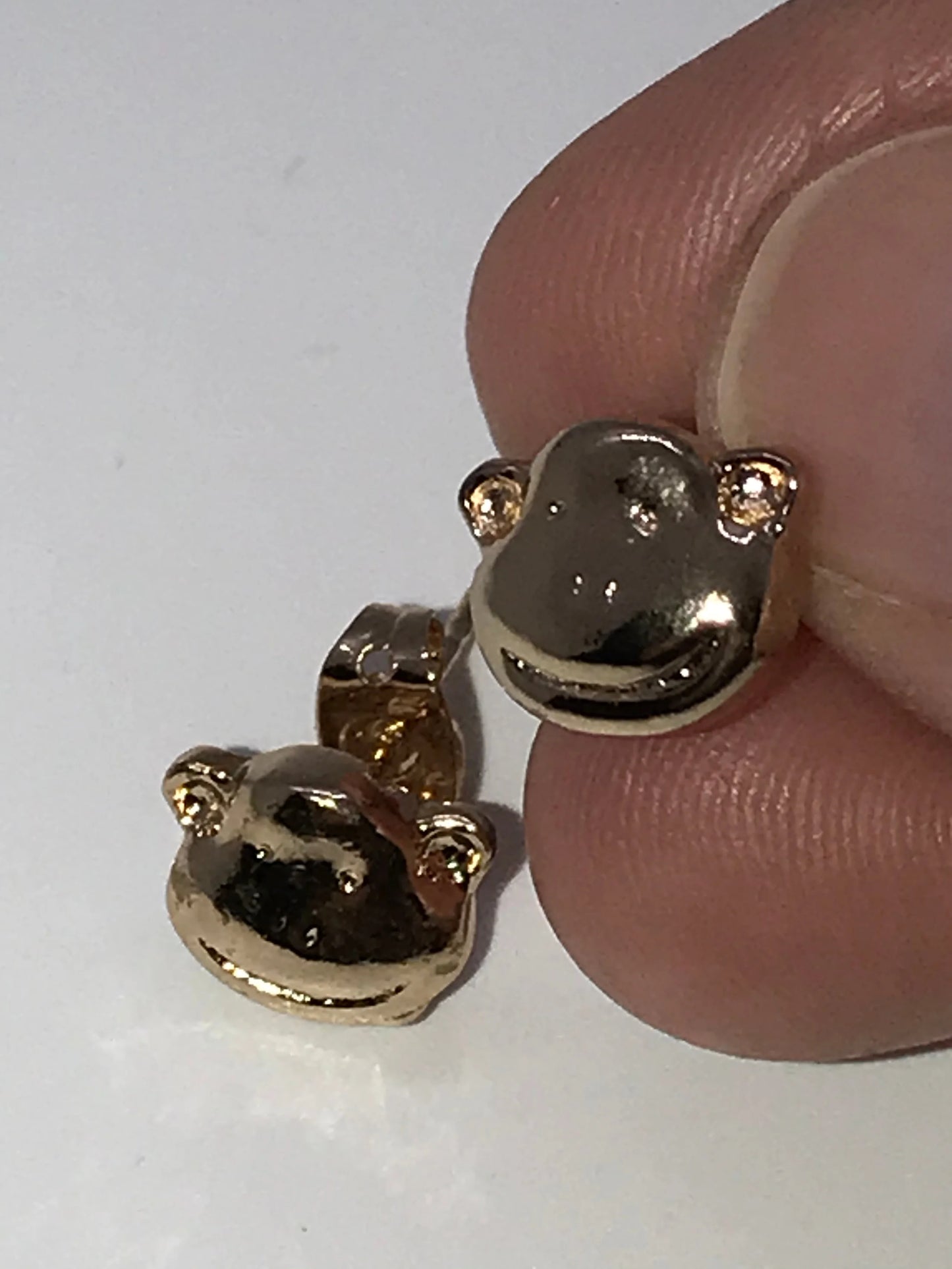 18ktgf Monkey Post Earrings