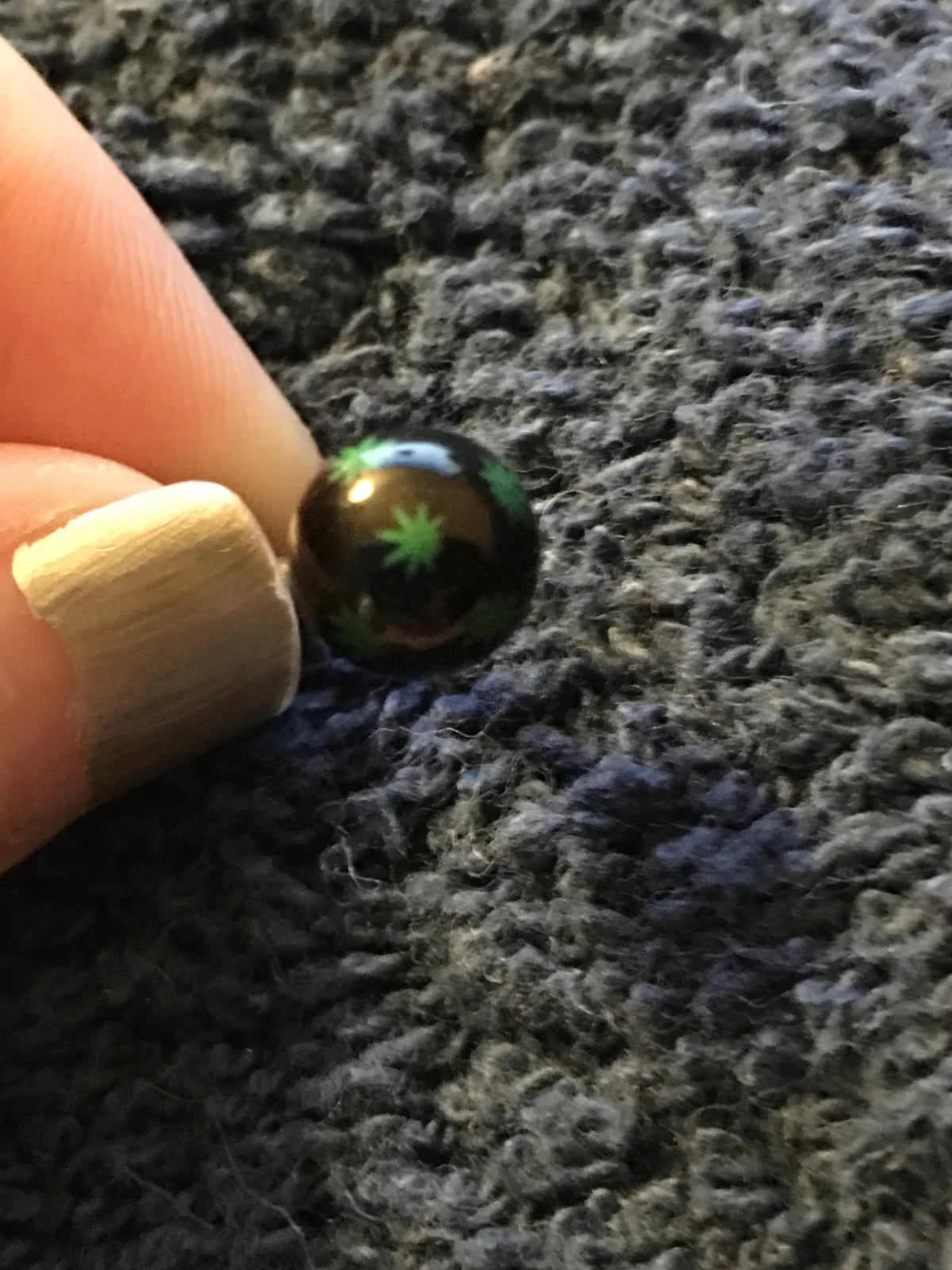 14 Gauge Black and Green Pot Leaf Belly Ring