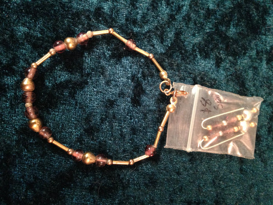 7" long Amethyst bracelet and earrings set