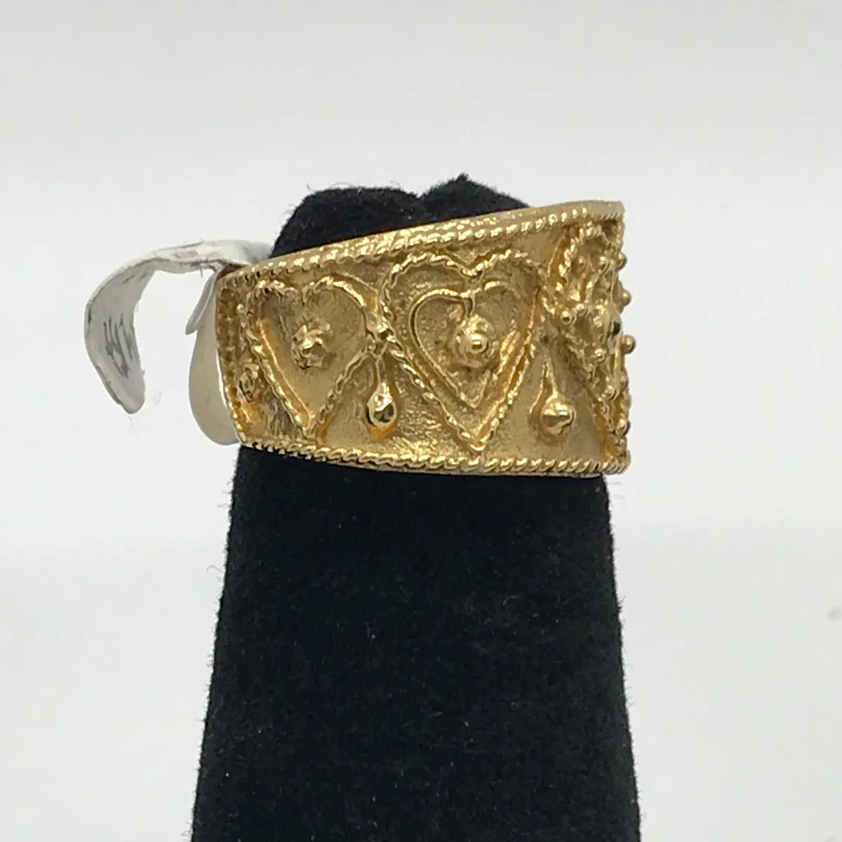 14 kt Gp Heart Design Ring, Size 4 3/4