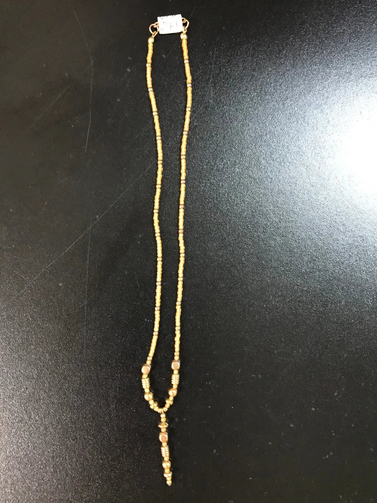 15 1/2" Long Golden Seed Bead Beaded Necklace