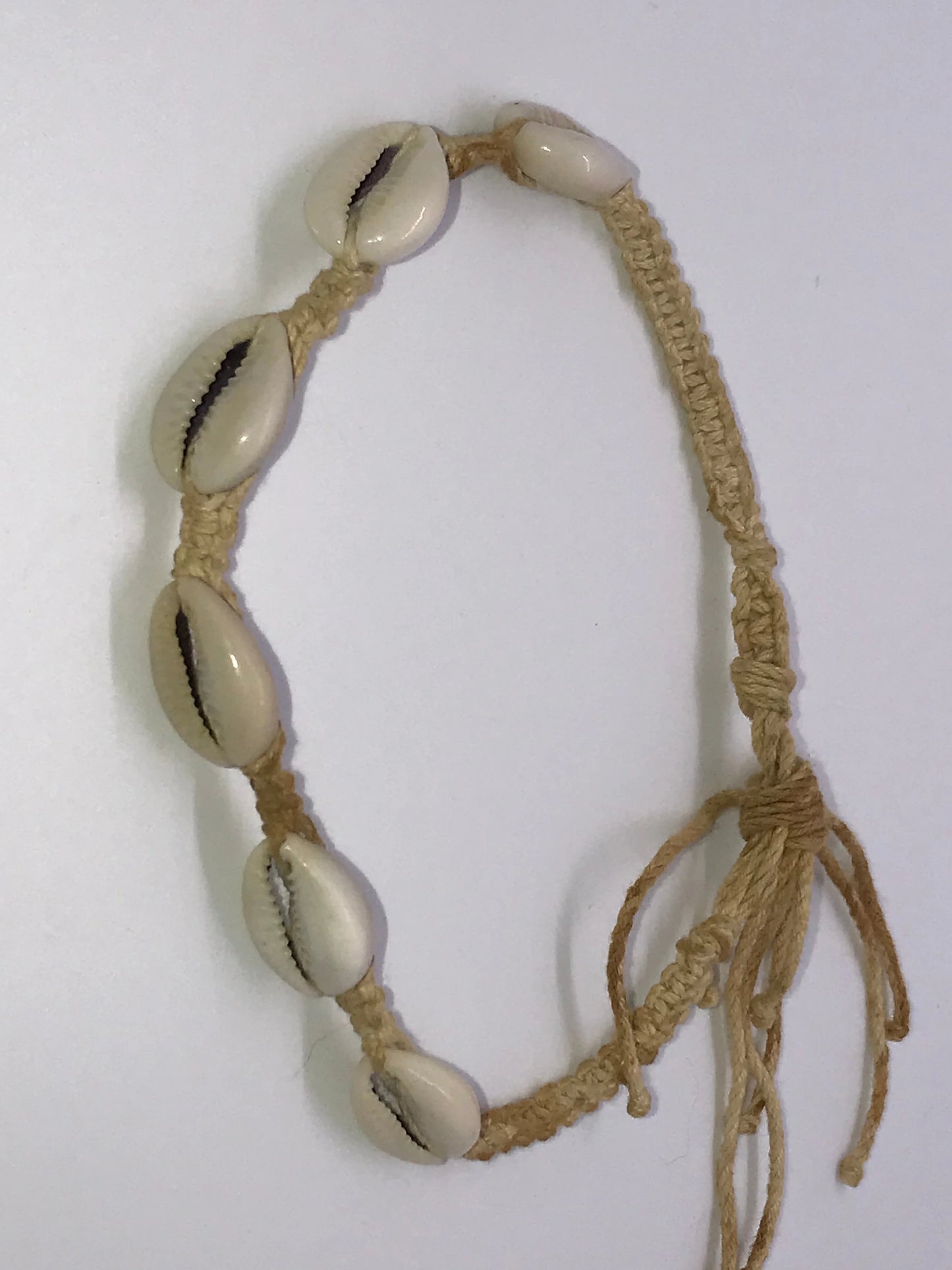 19" Cowrie and Hemp Necklace