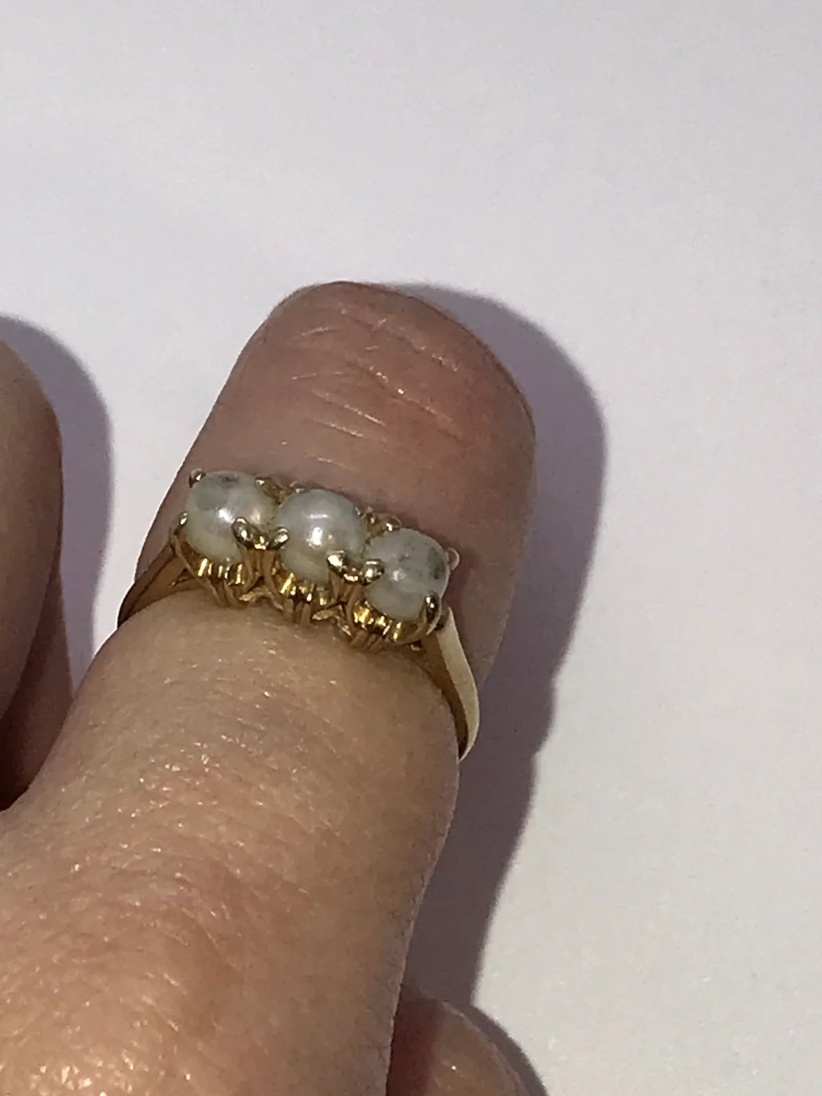 10Kt gold and Pearl ring, Size 7