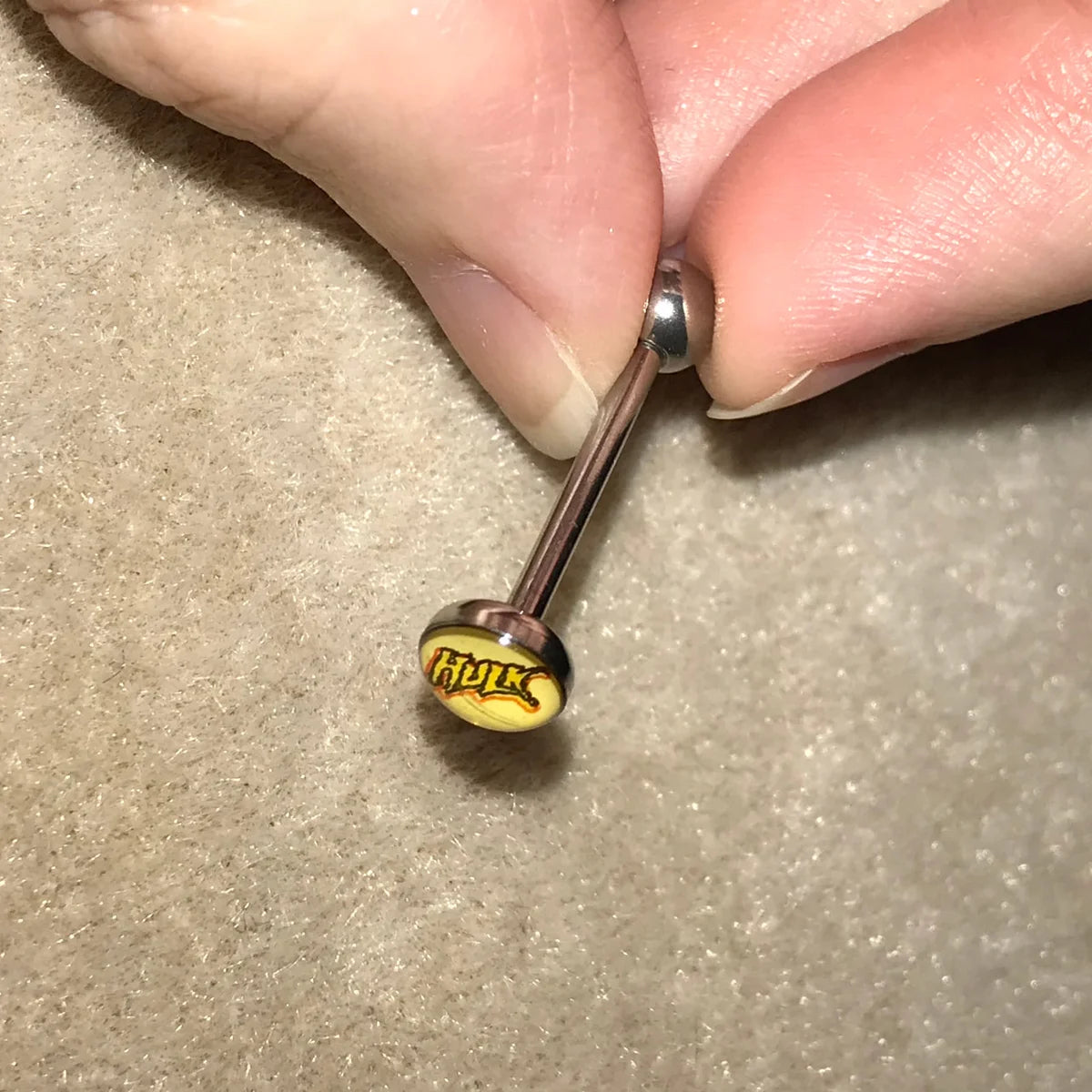 14 gauge Hulk Steel Tongue Ring